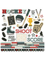 Simple Stories 12x12 Cardstock Sticker, Hockey