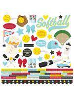 Simple Stories 12x12 Cardstock Stickers, Softball