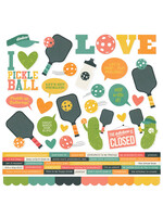 Simple Stories 12x12 Cardstock Stickers, Pickleball