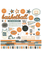 Simple Stories 12x12 Cardstock Stickers, Basketball
