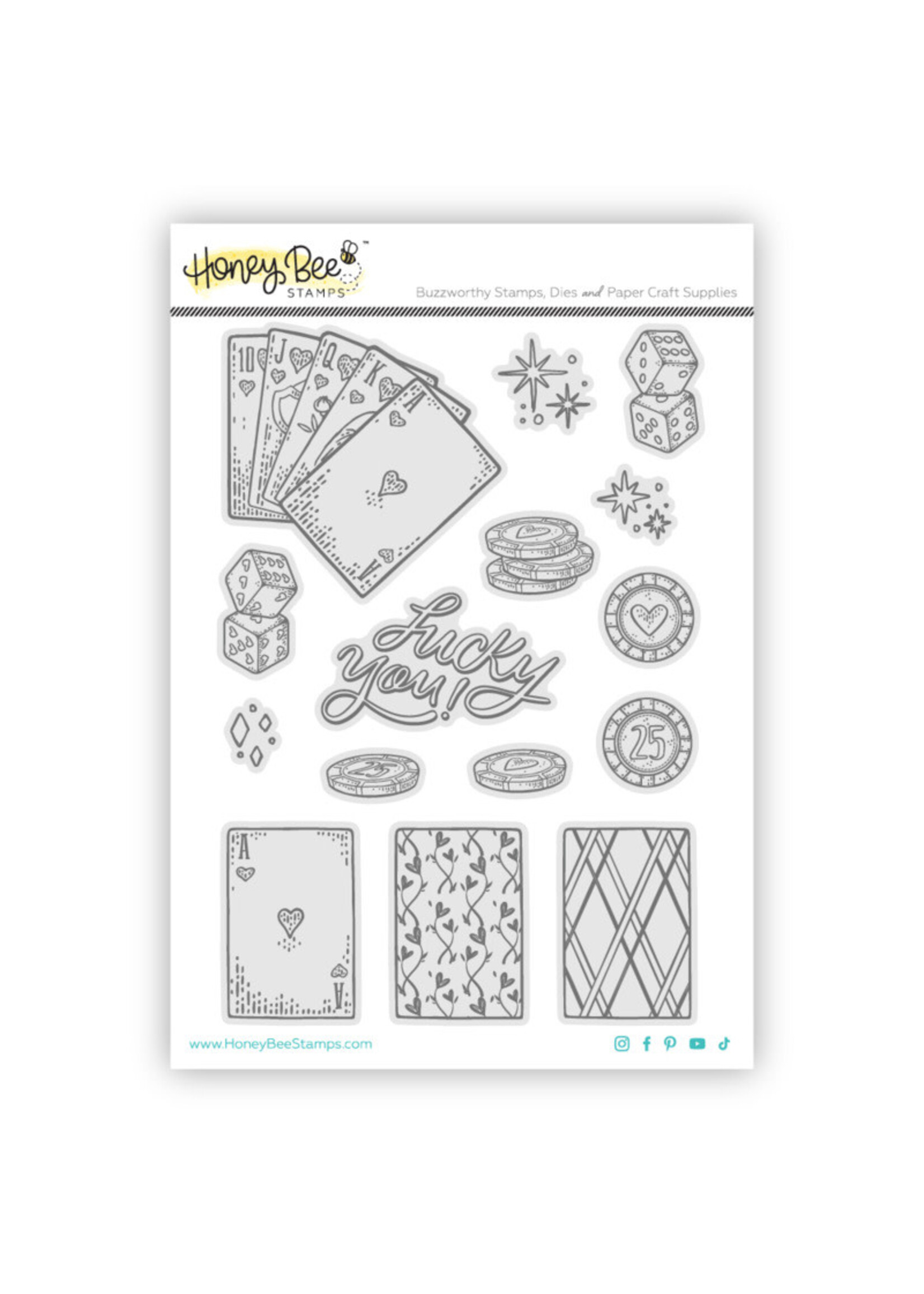 Honey Bee Stamps Stamp & Die Combo, Royal Flush