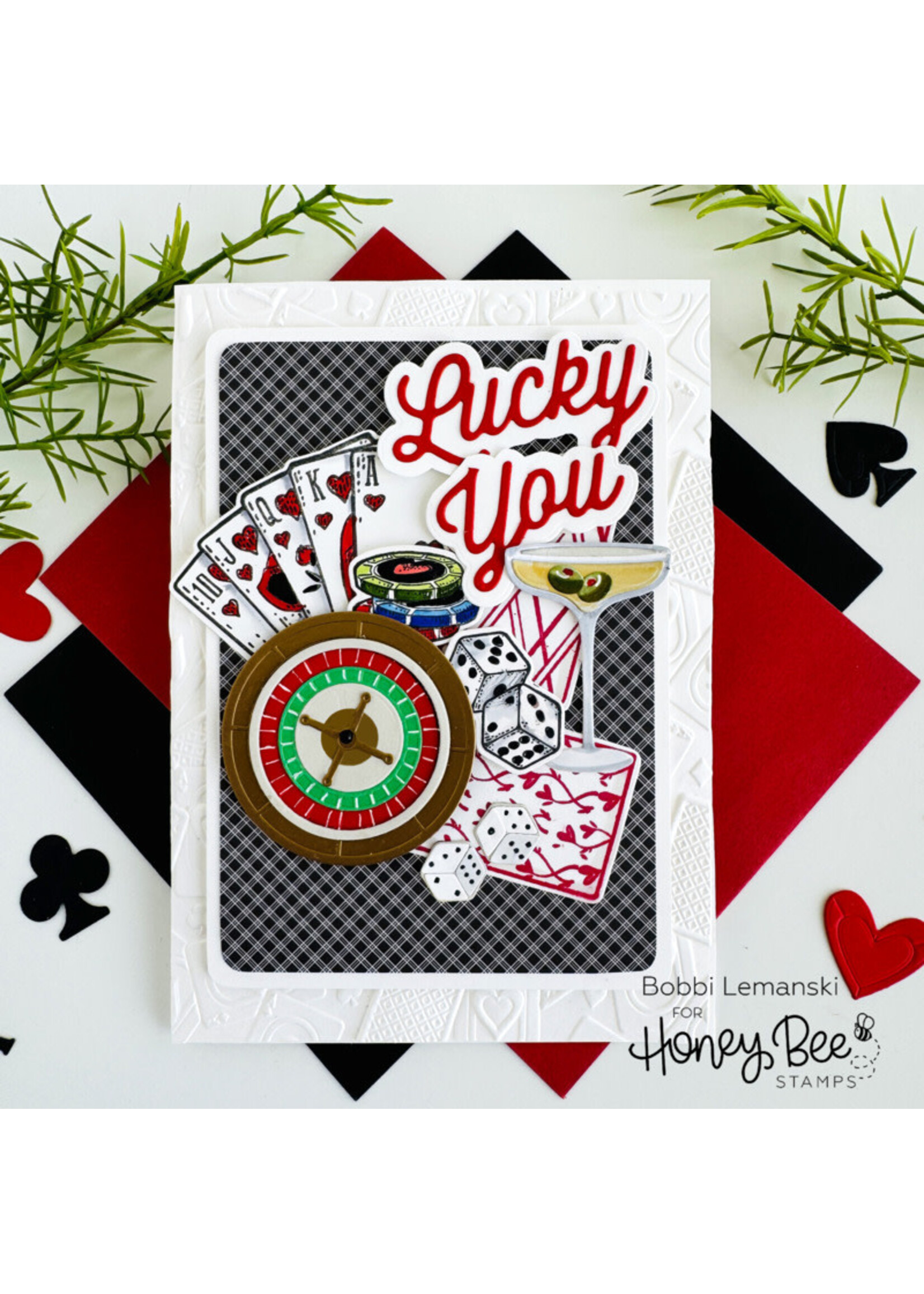Honey Bee Stamps Stamp & Die Combo, Royal Flush