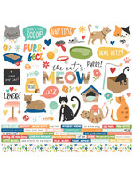 Simple Stories 12x12 Cardstock Sticker Sheet, Fur Baby Cat