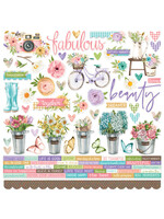 Simple Stories Cardstock Sticker Sheet, Simple Vintage Flower Shoppe
