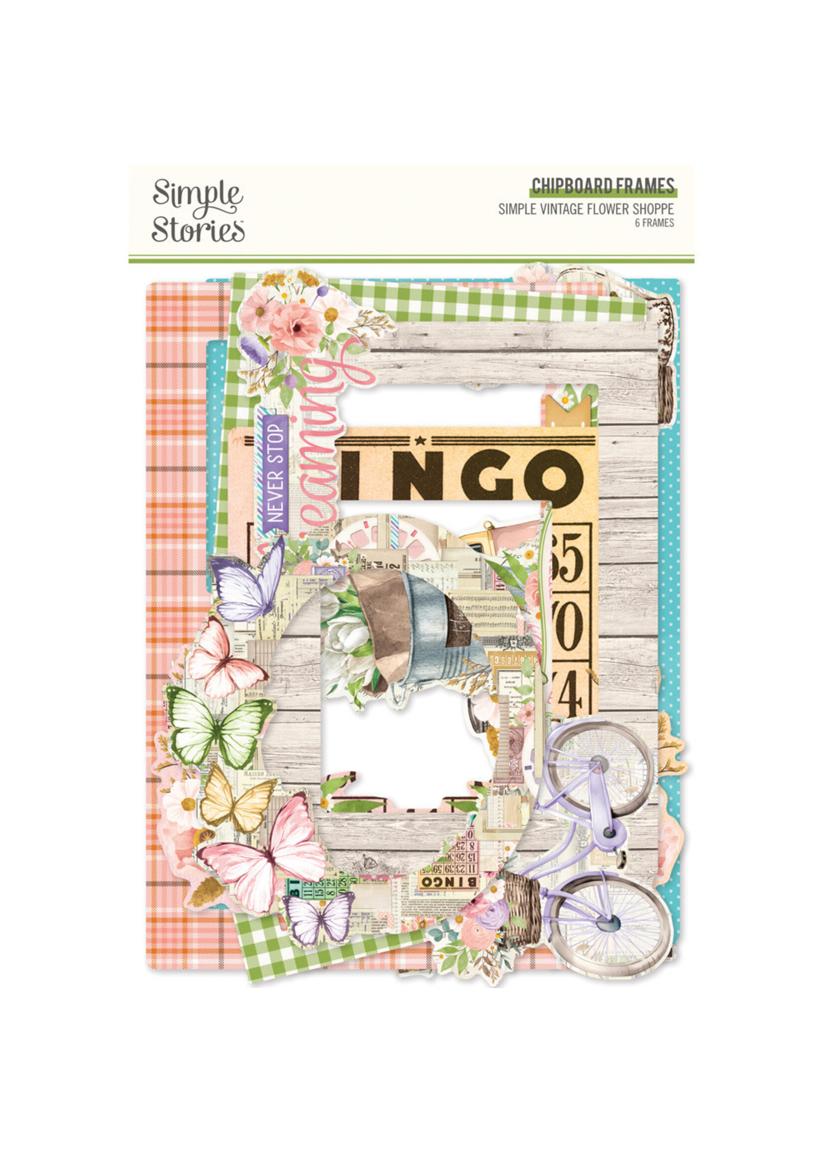 Simple Stories Chipboard Frames, Simple Vintage Flower Shoppe