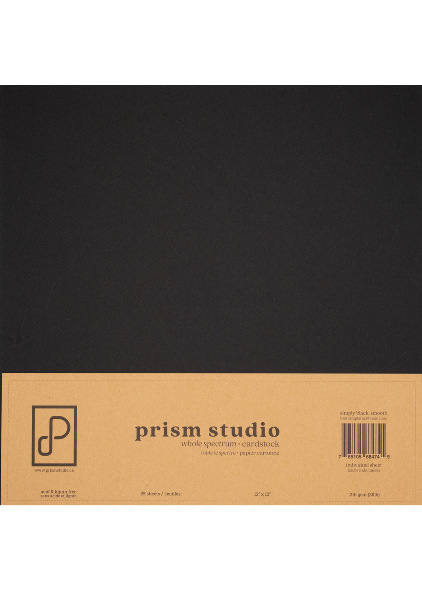 Prism Studio 12x12 Simply Black 80 lb., Smooth (25)