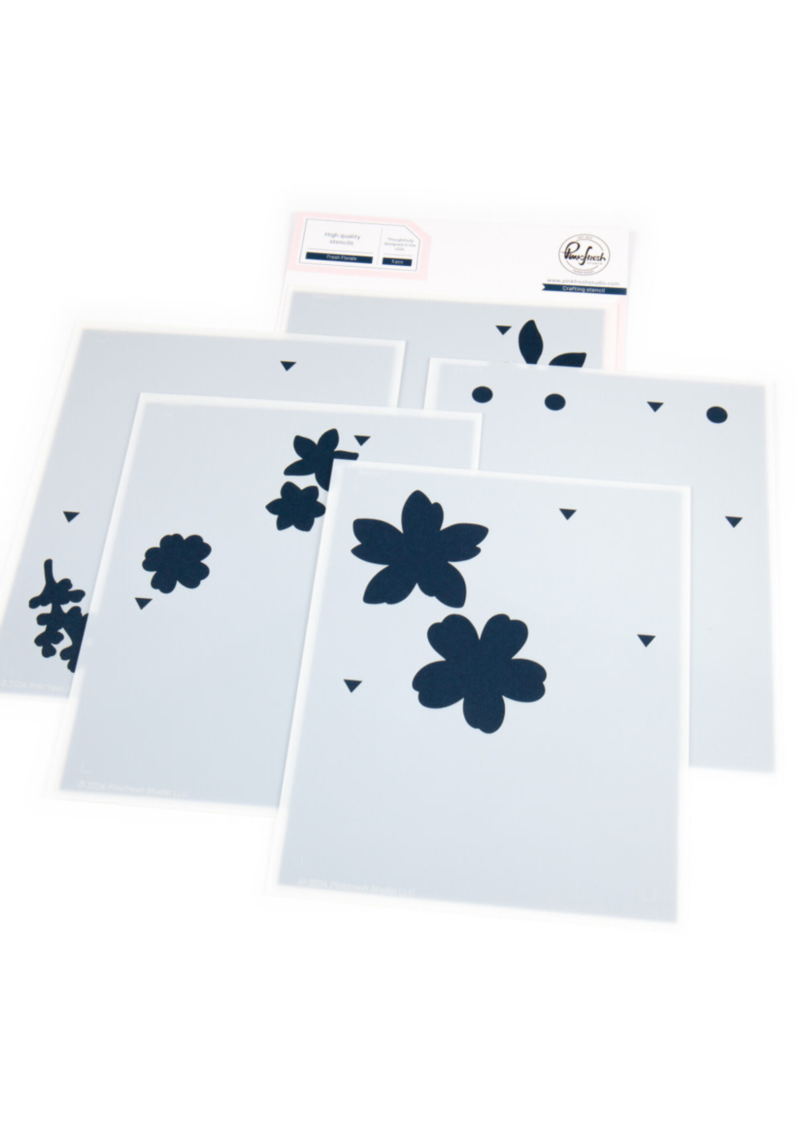 Pink Fresh Studio PFS Die/Stencil Bundle, Fresh Florals