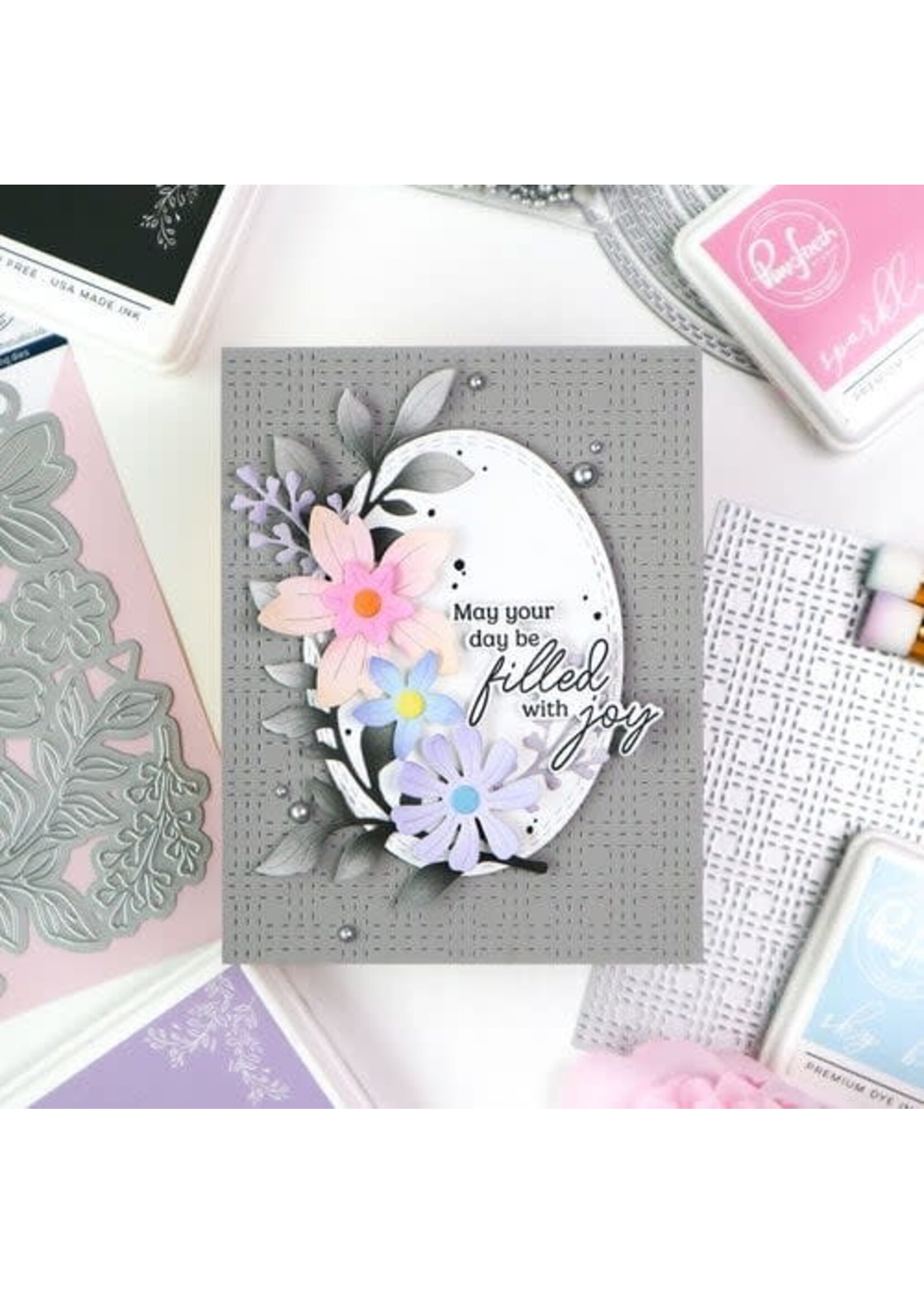 Pink Fresh Studio PFS Die/Stencil Bundle, Fresh Florals