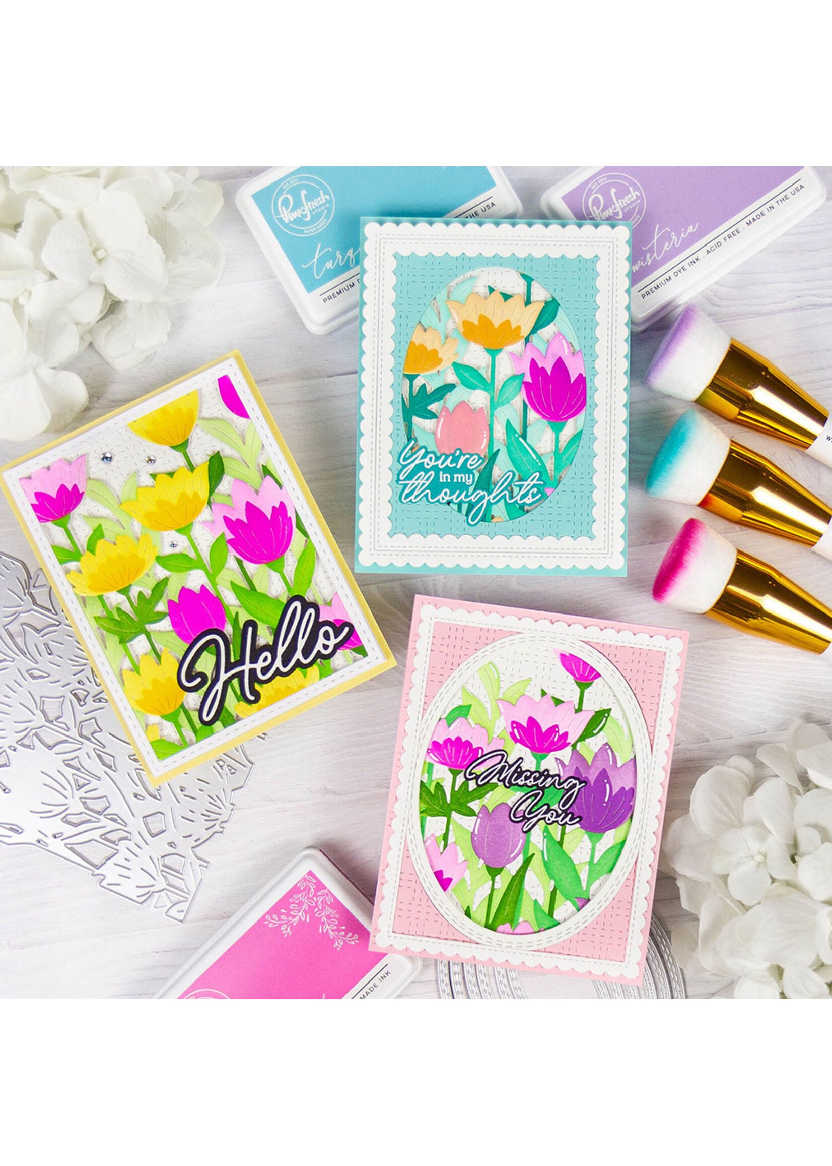 Pink Fresh Studio PFS Die/Stencil Bundle, Floral Fields