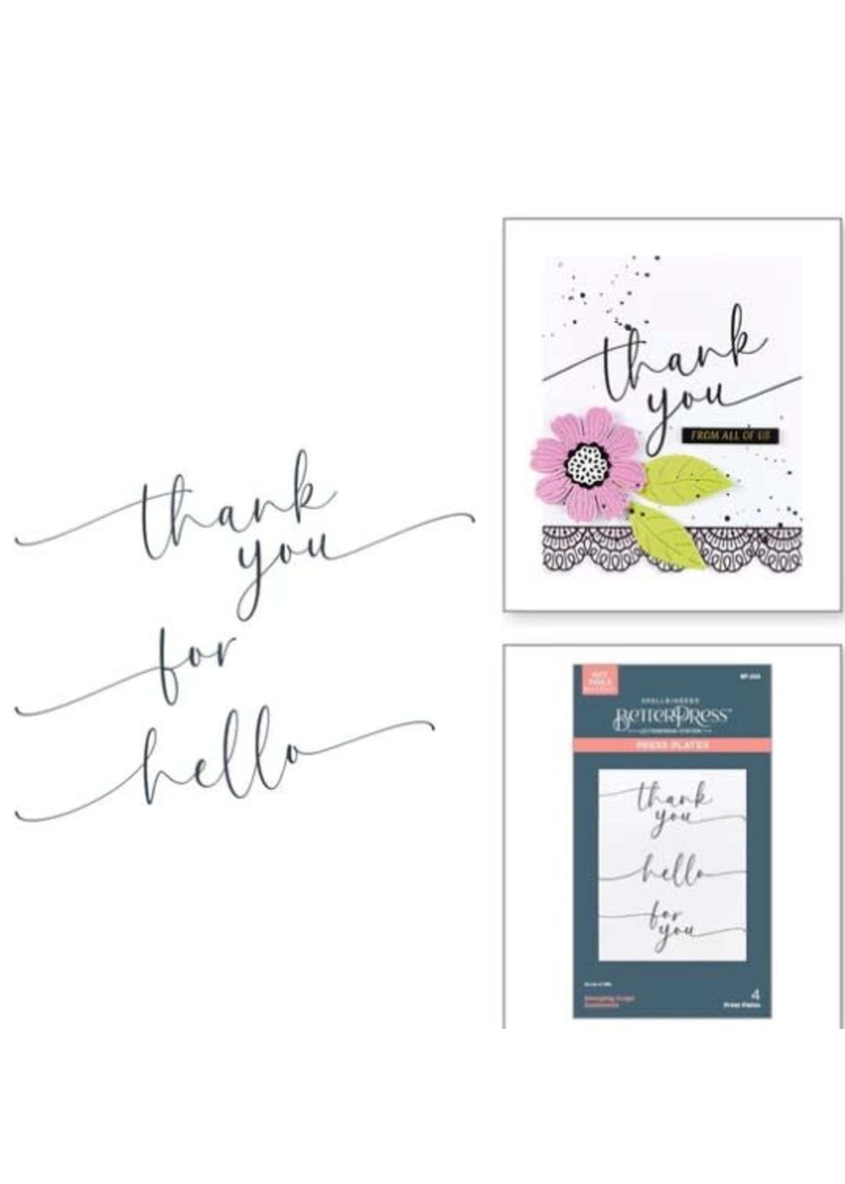 Spellbinders BetterPress, Sweeping Script Sentiments