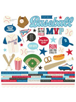 Simple Stories 12x12 Cardstock Sticker Sheet, Baseball