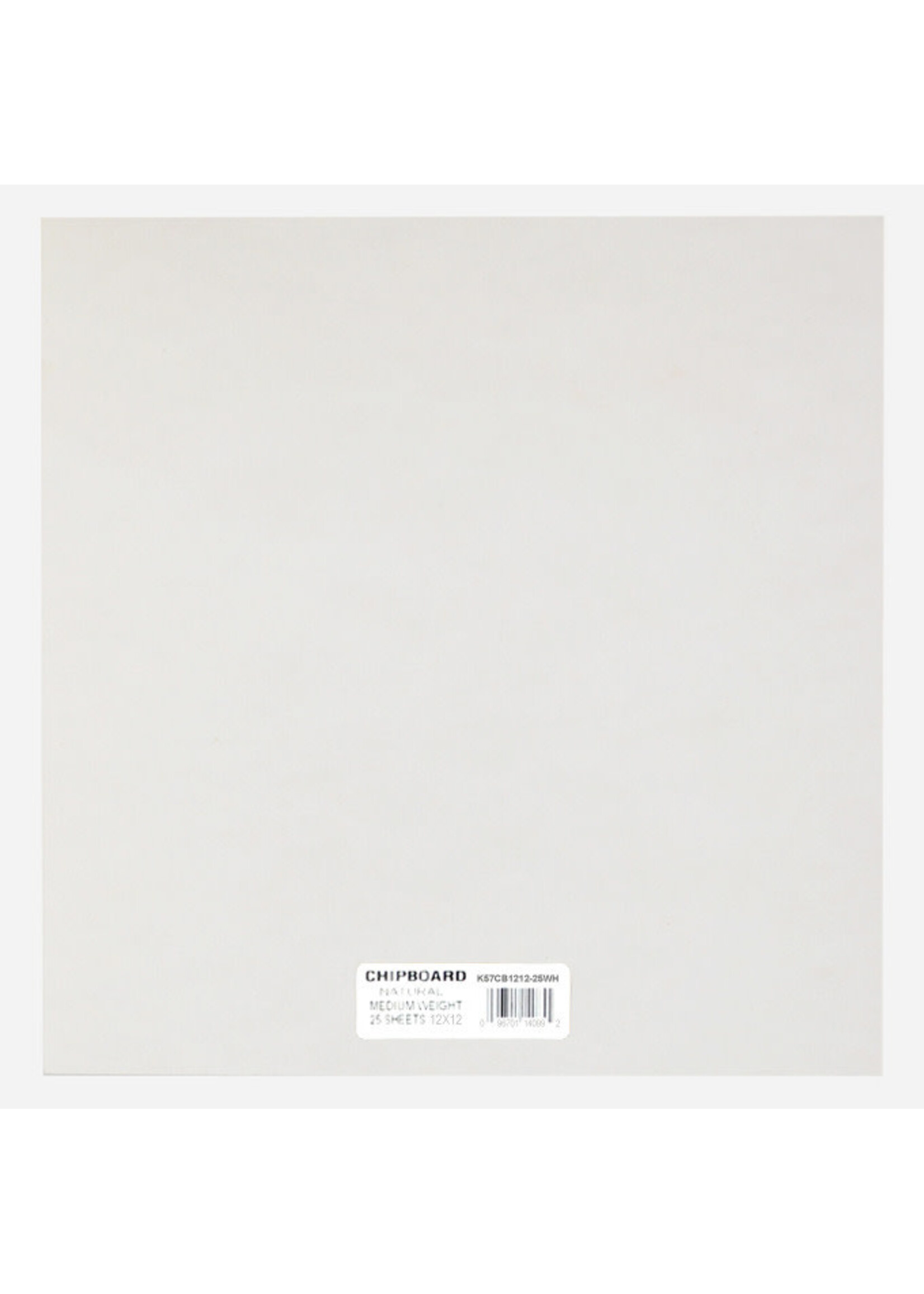 12x12 Grafix Chipboard Medium .057, White (1)