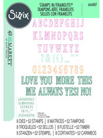Sizzix 49 and Market Stamp w/Framelits, Fine Line Alpha 01