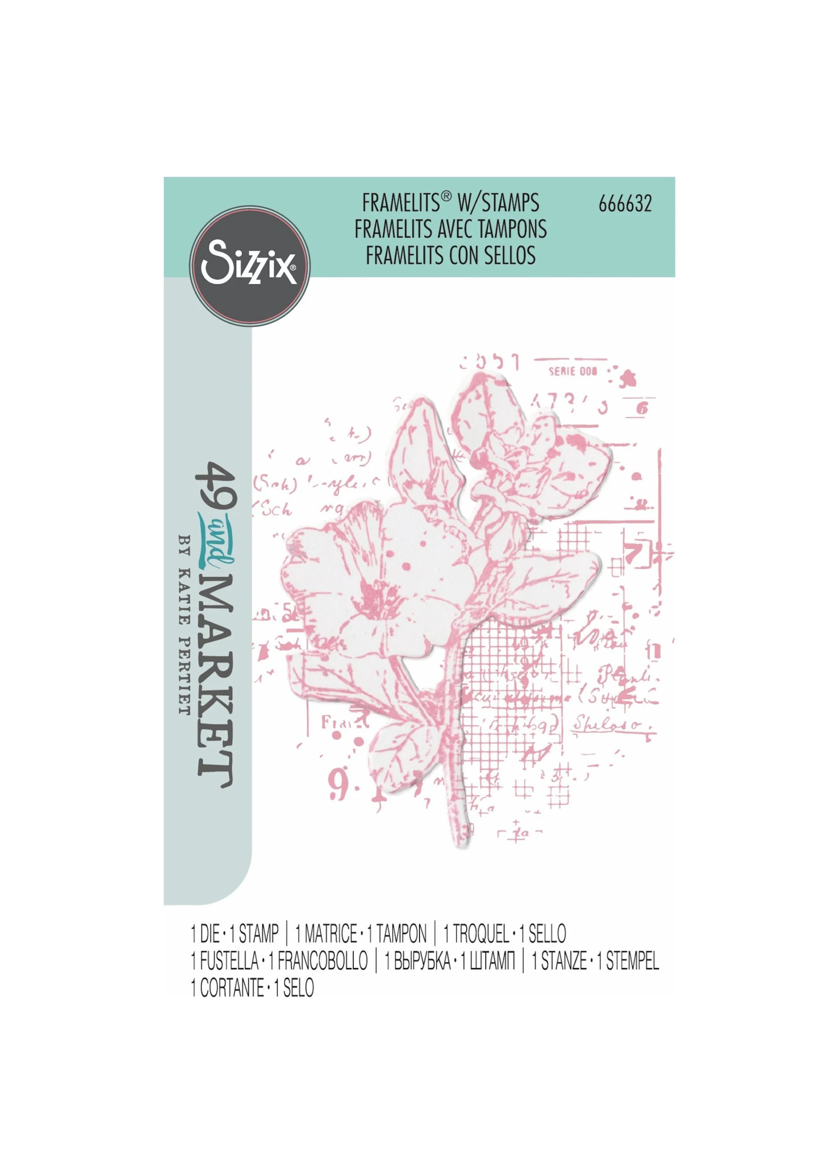 Sizzix 49 & Market Framelit w/Stamp, Floral Mix Cluster