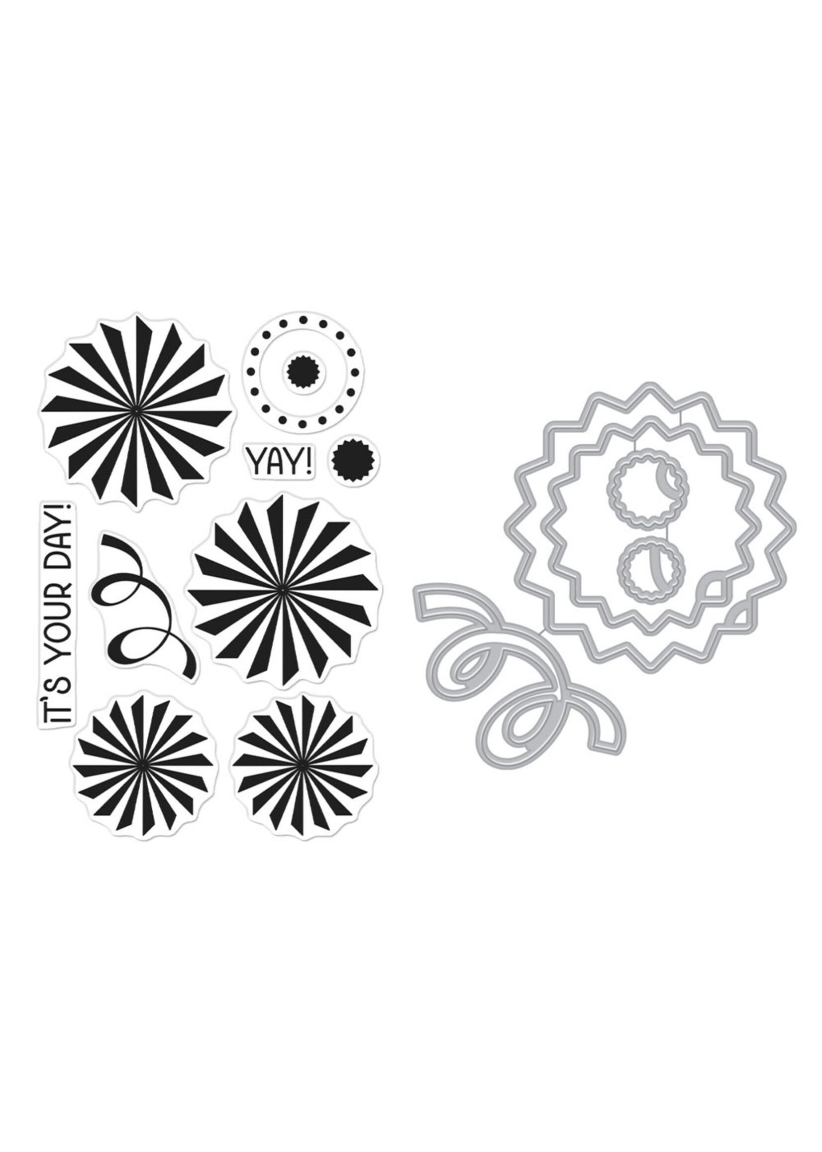 Hero  Arts Stamp & Die Bundle, Party Fans