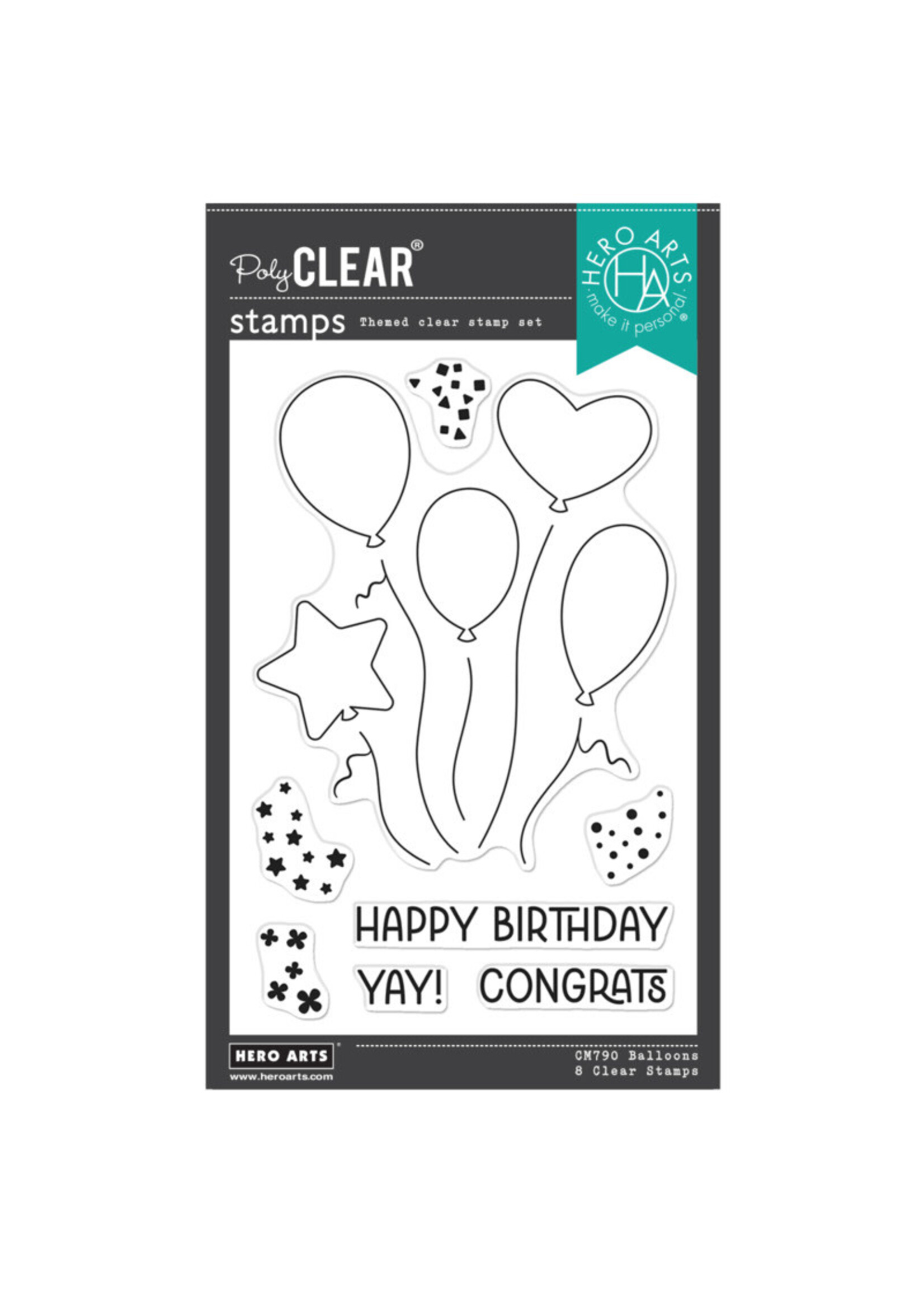 Hero  Arts Stamp/Stencil Bundle, Balloons