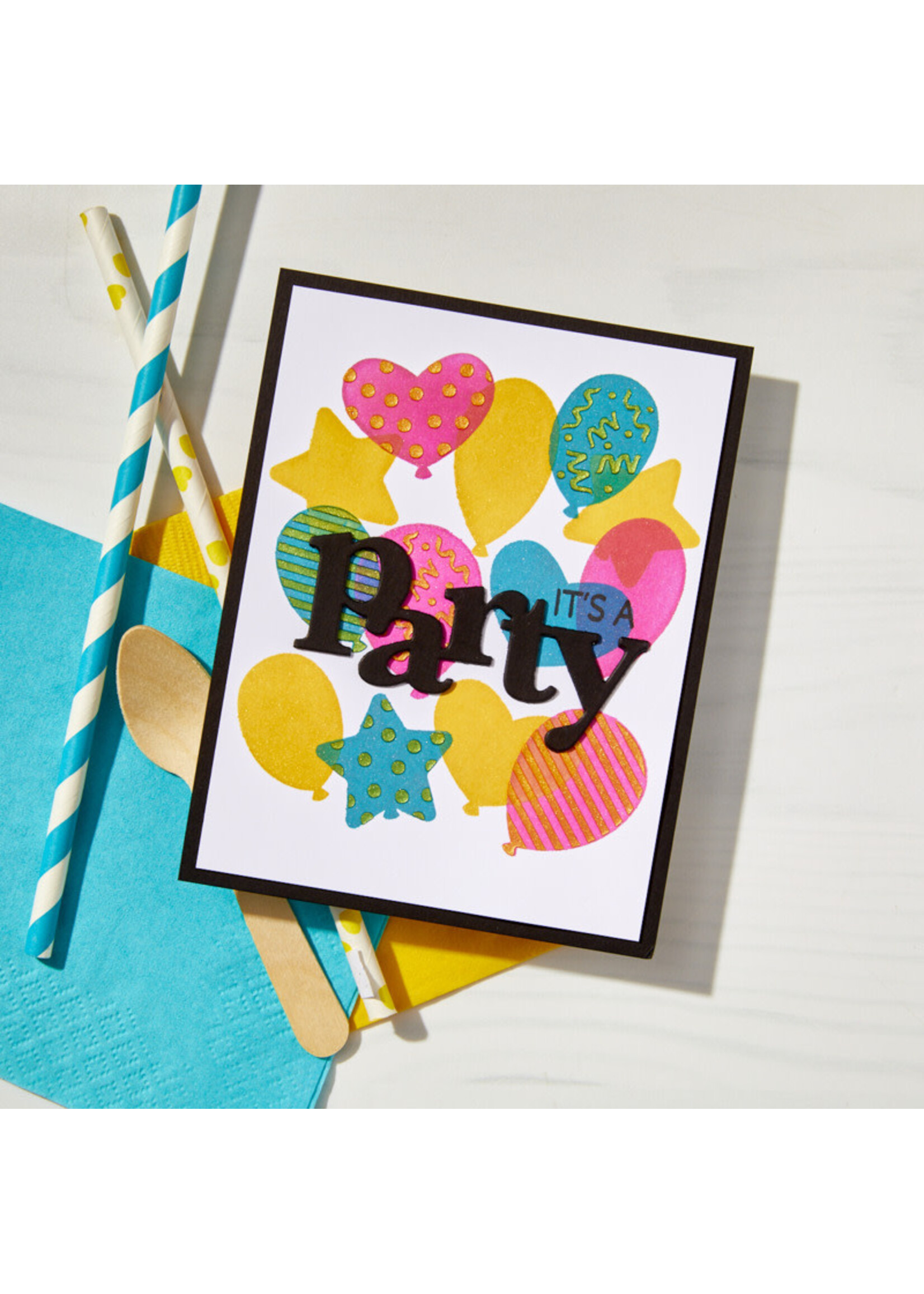 Hero  Arts Stamp/Stencil Bundle, Balloons
