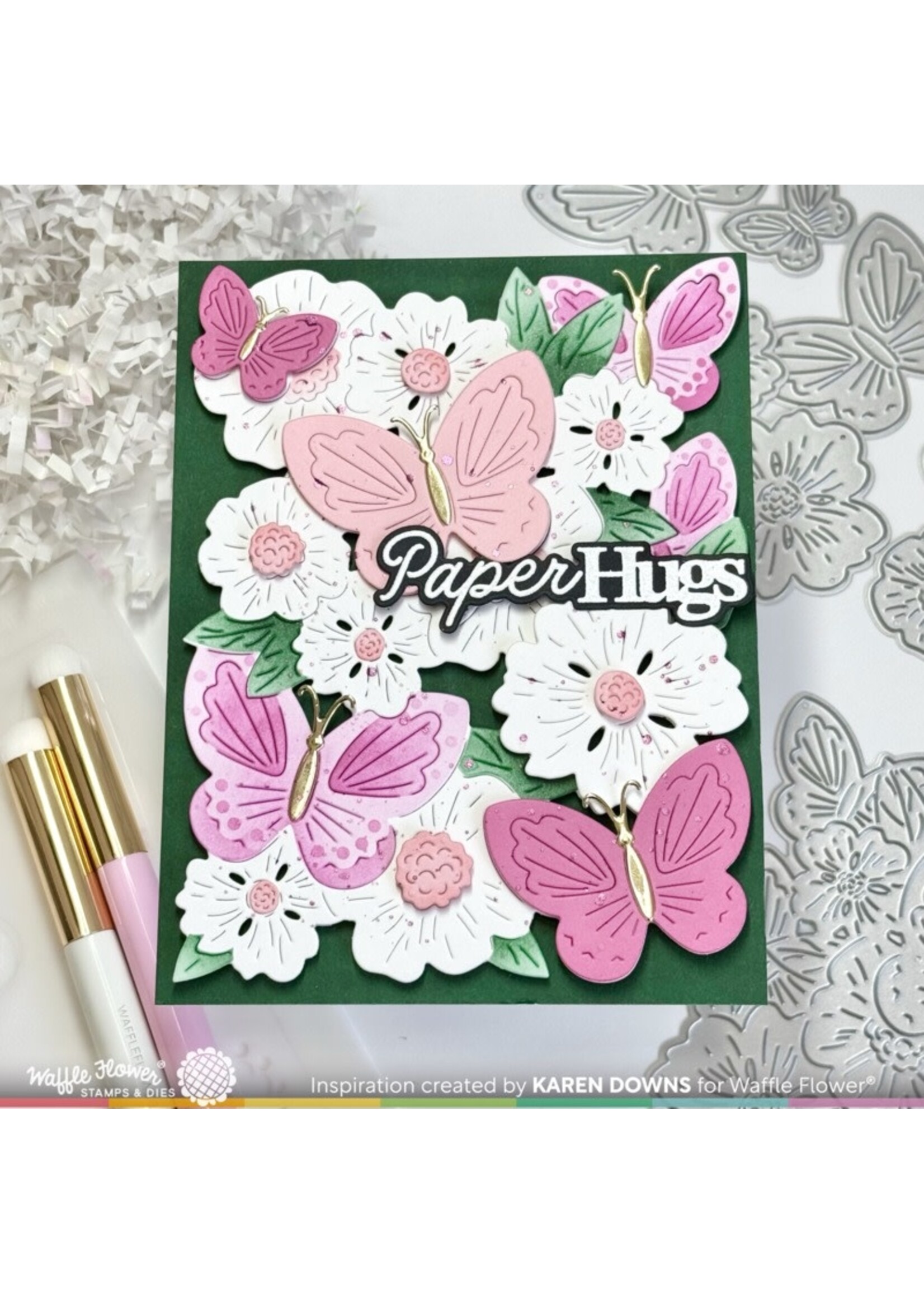 Waffle Flower WF Die/Stencil Bundle, Butterfly Blossom