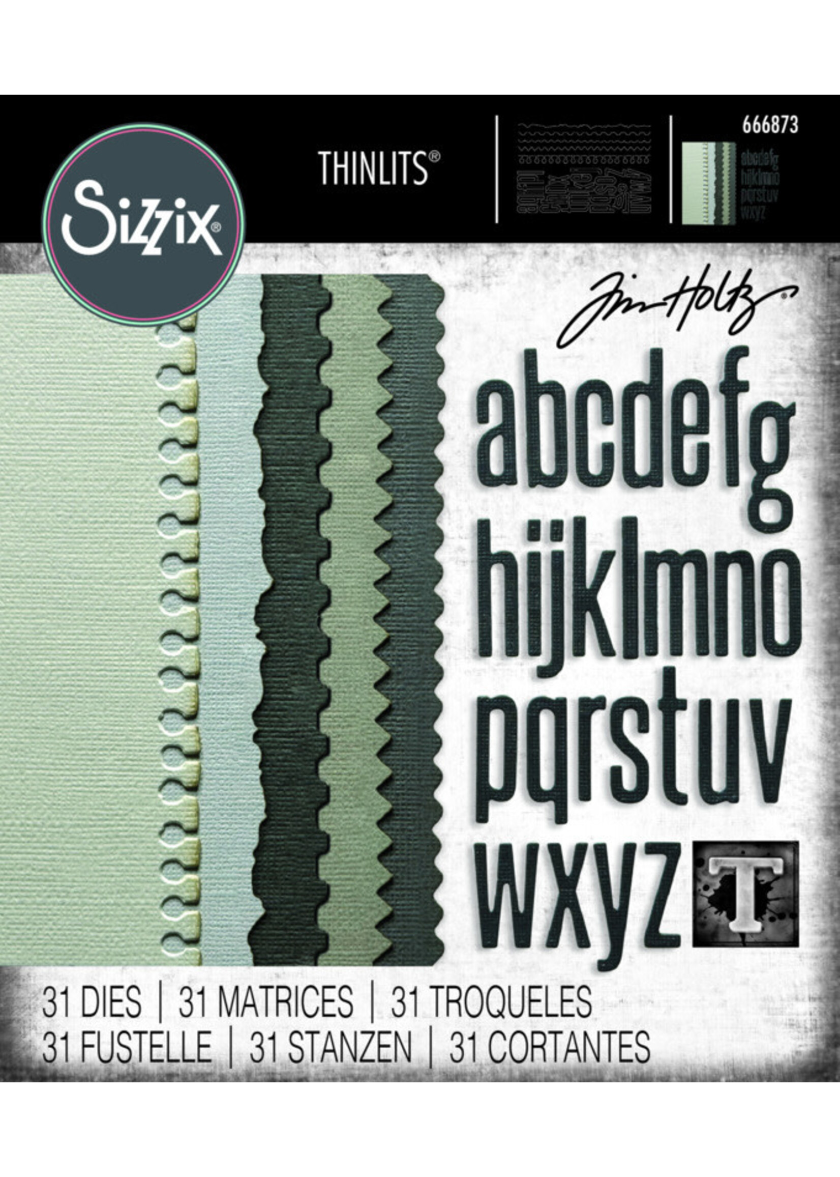 Sizzix Tim Holtz Thinlits, Vault Edges (31 pk)