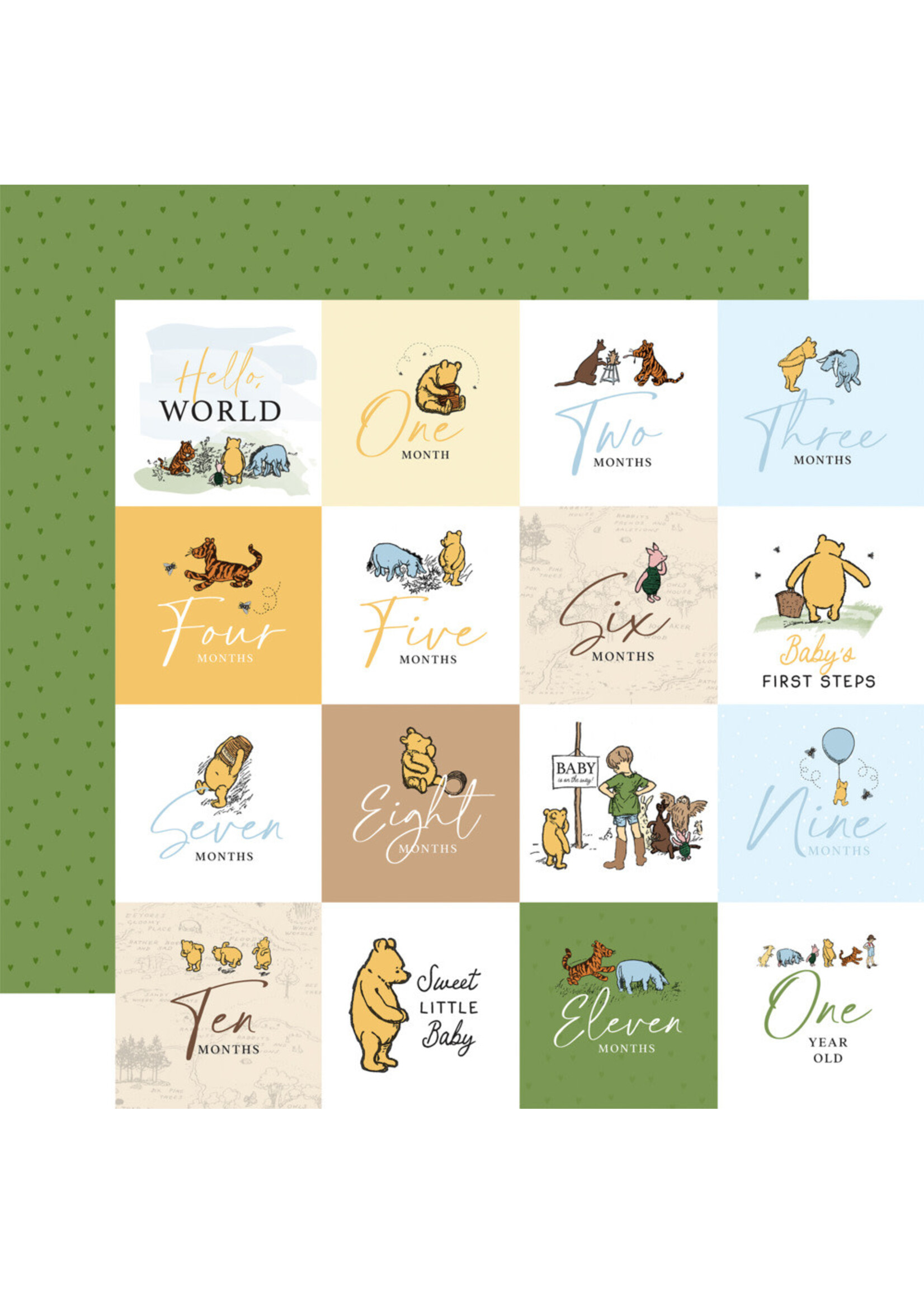 Echo Park 12x12 Winnie the Pooh Baby, 2x2 Journaling Cards
