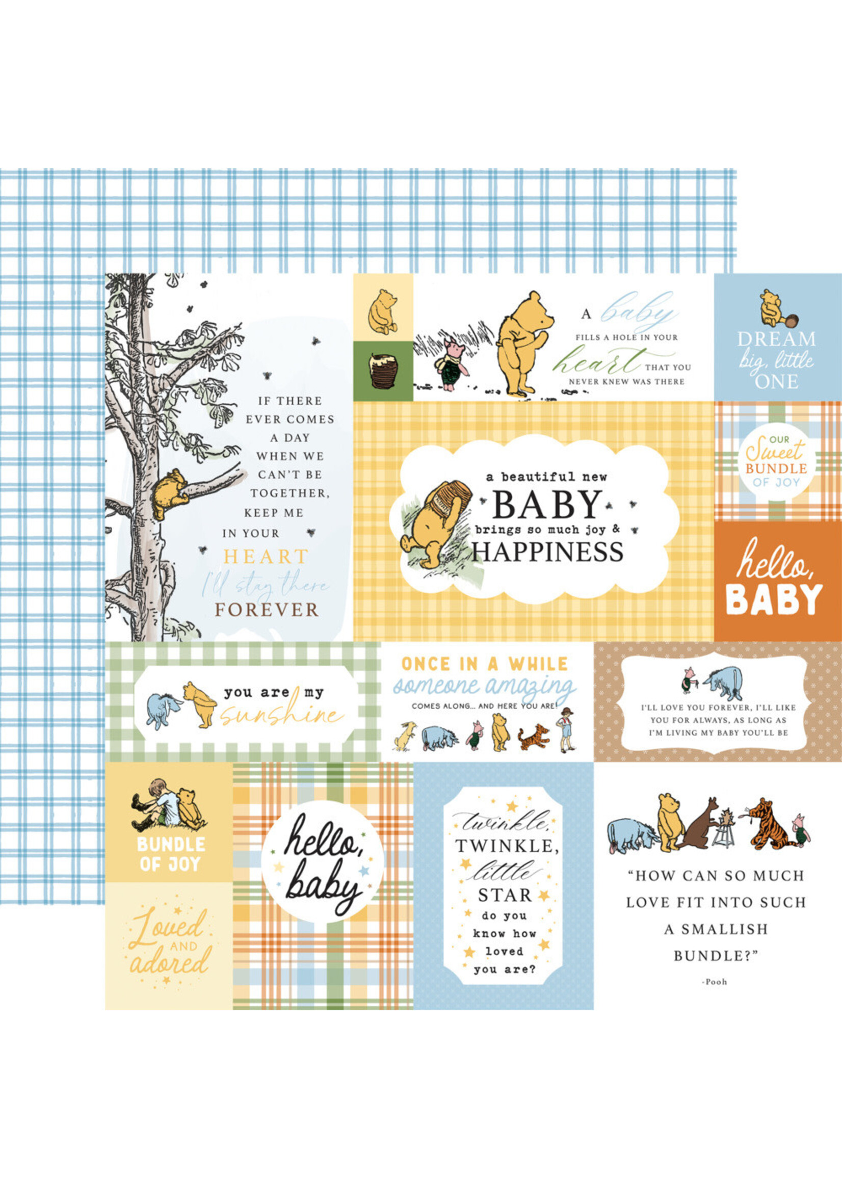 Echo Park 12x12 Winnie the Pooh Baby, Multi Journaling Cards