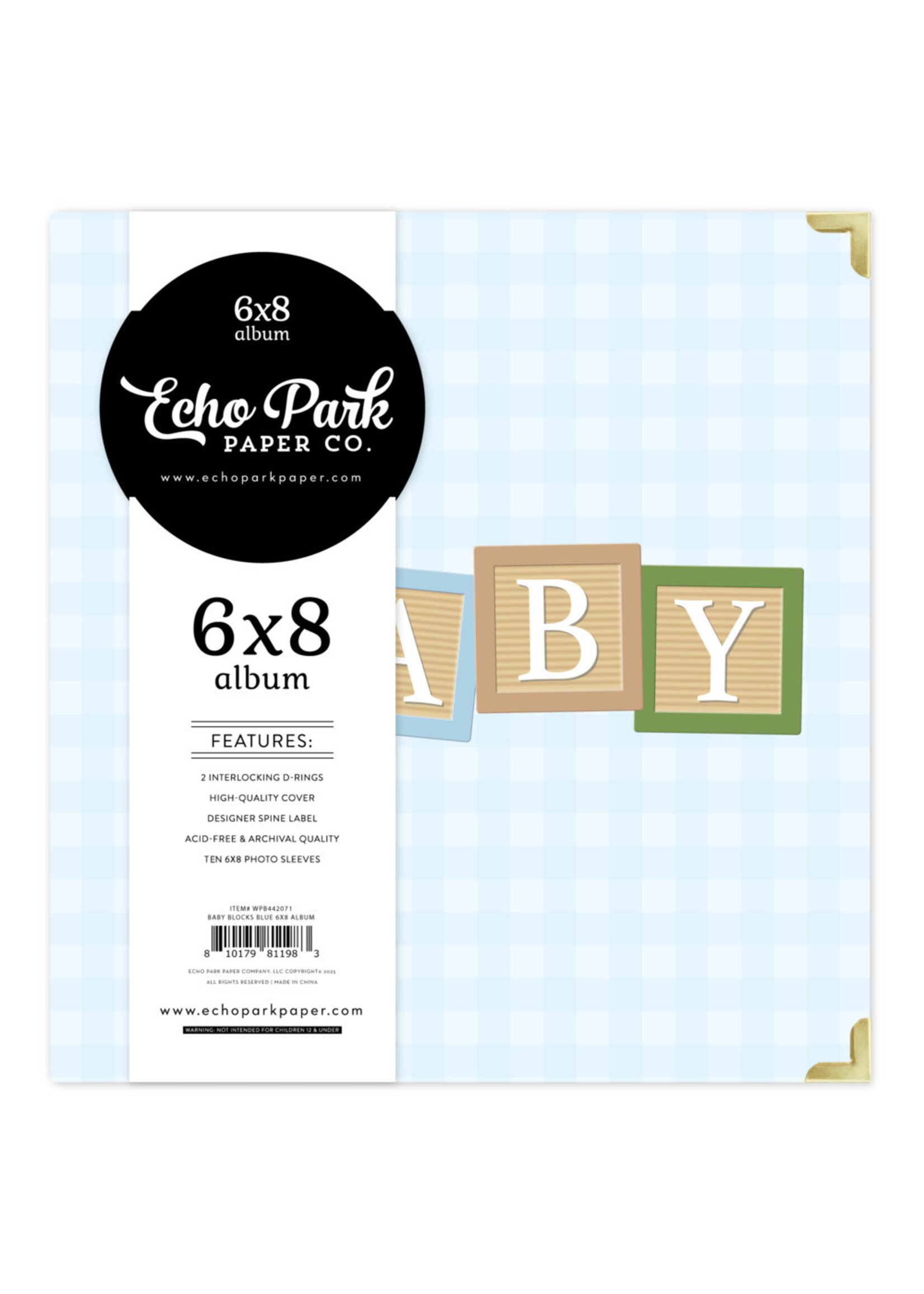 Echo Park Echo Park 6x8 Album, Baby Blocks -Blue