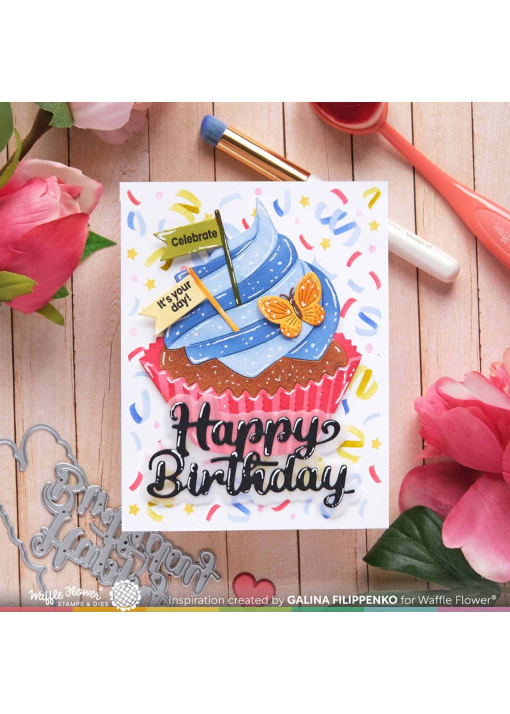 Waffle Flower Waffle Flower Die, Cupcake Toppers