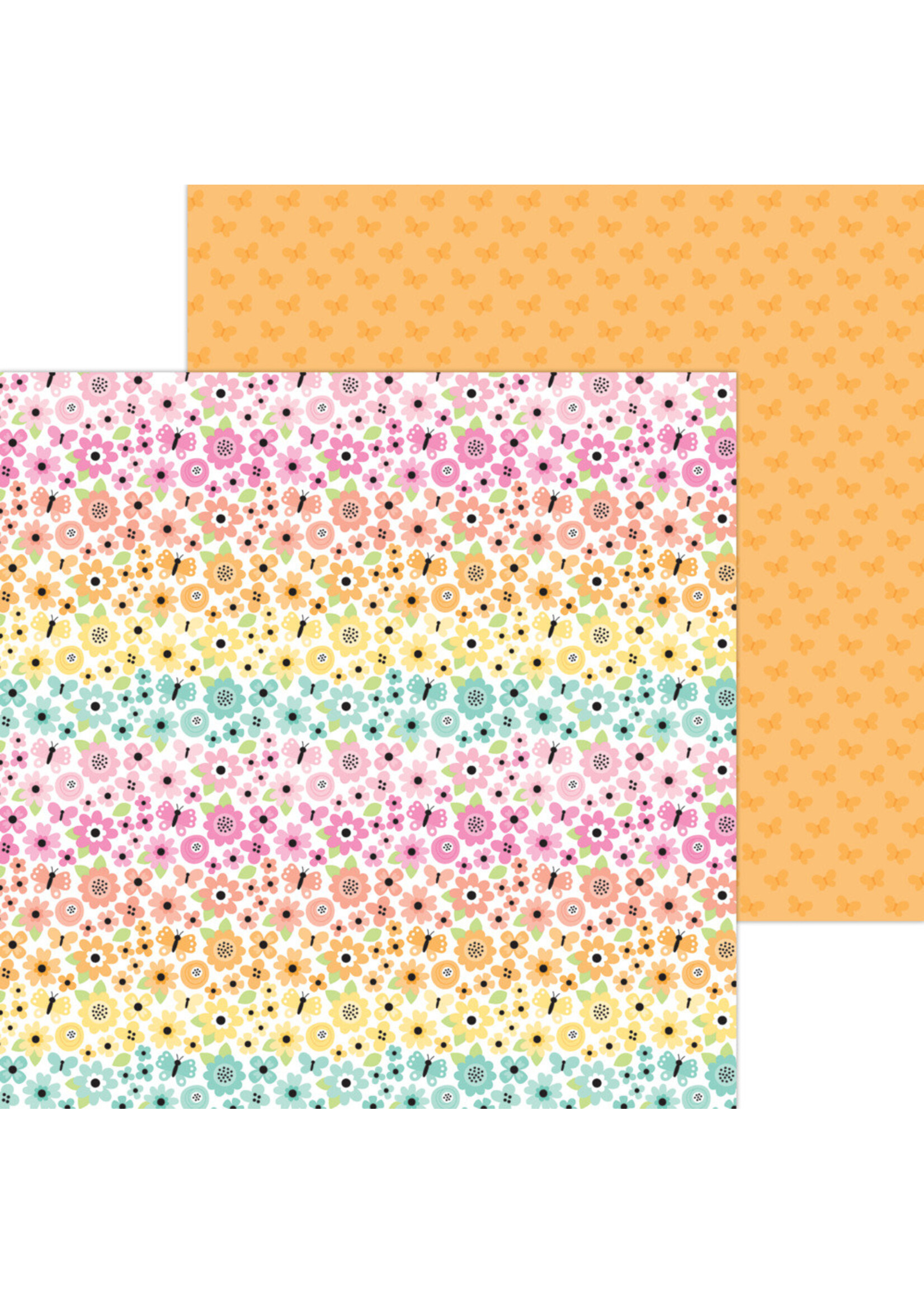 Doodlebug 12x12 Butterfly Kisses, Rainbow Garden