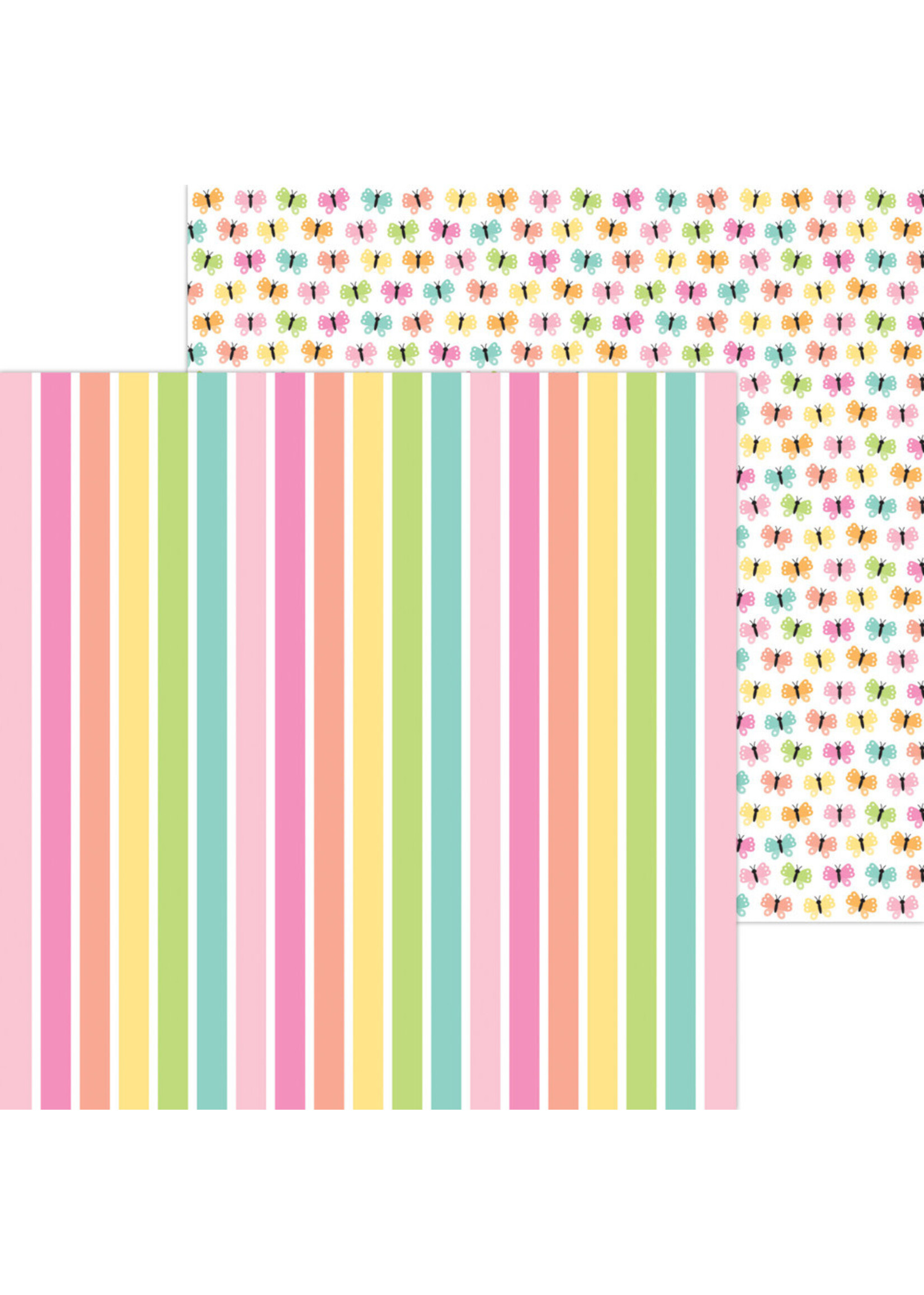 Doodlebug 12x12 Butterfly Kisses, Rainbow's End