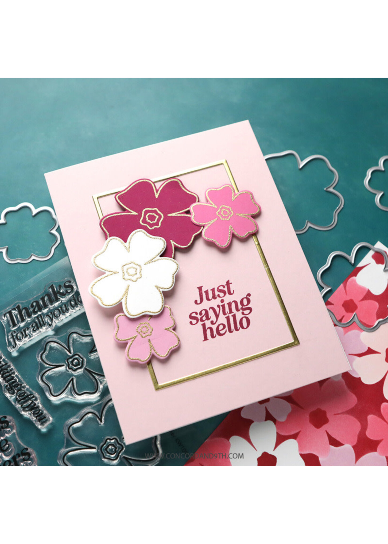 Concord & 9th Stamp/Die Bundle, Pretty Posies