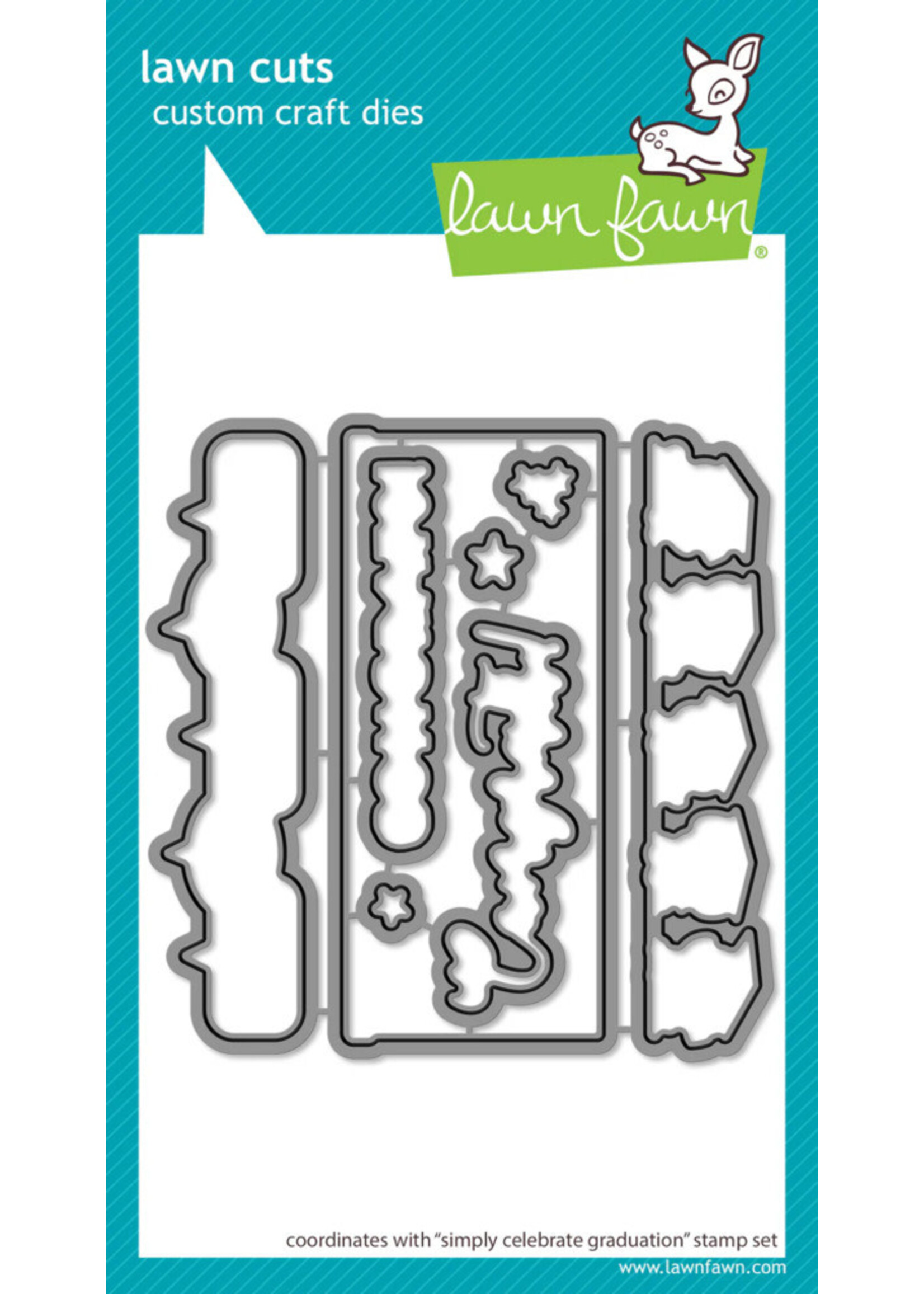 Lawn Fawn Stamp/Stencil/Die Bundle, Simply Celebrate Graduation