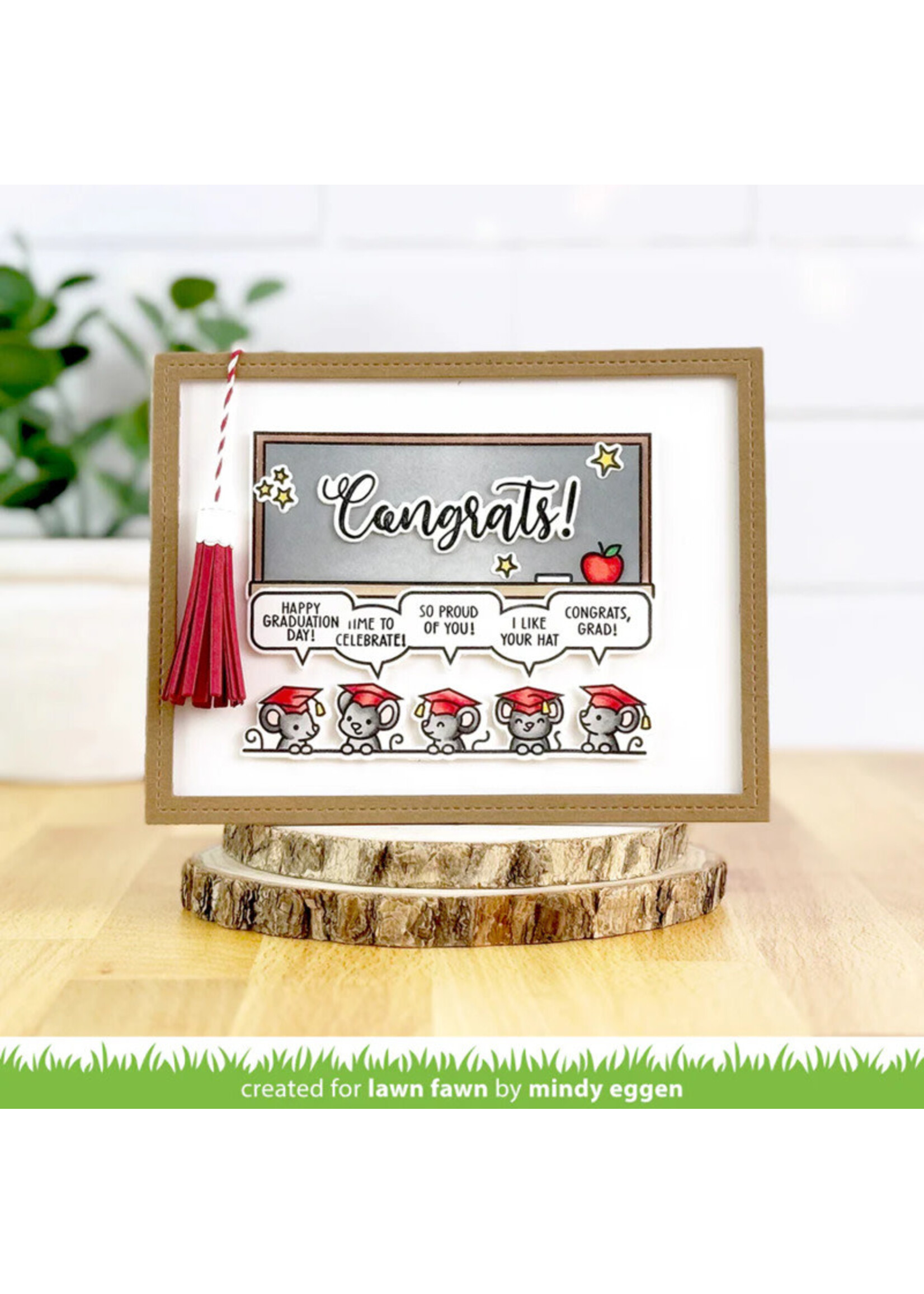 Lawn Fawn Stamp/Stencil/Die Bundle, Simply Celebrate Graduation