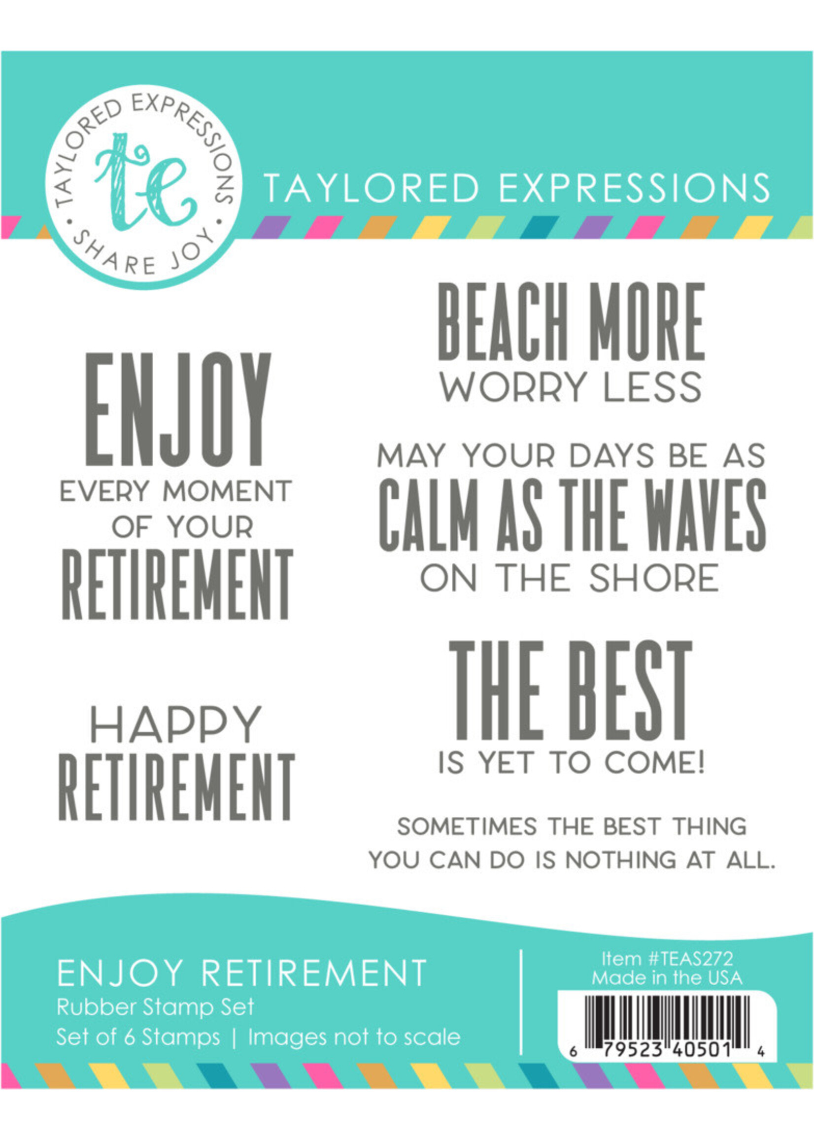 Taylored Expressions Cling Stamp, Enjoy Retirement