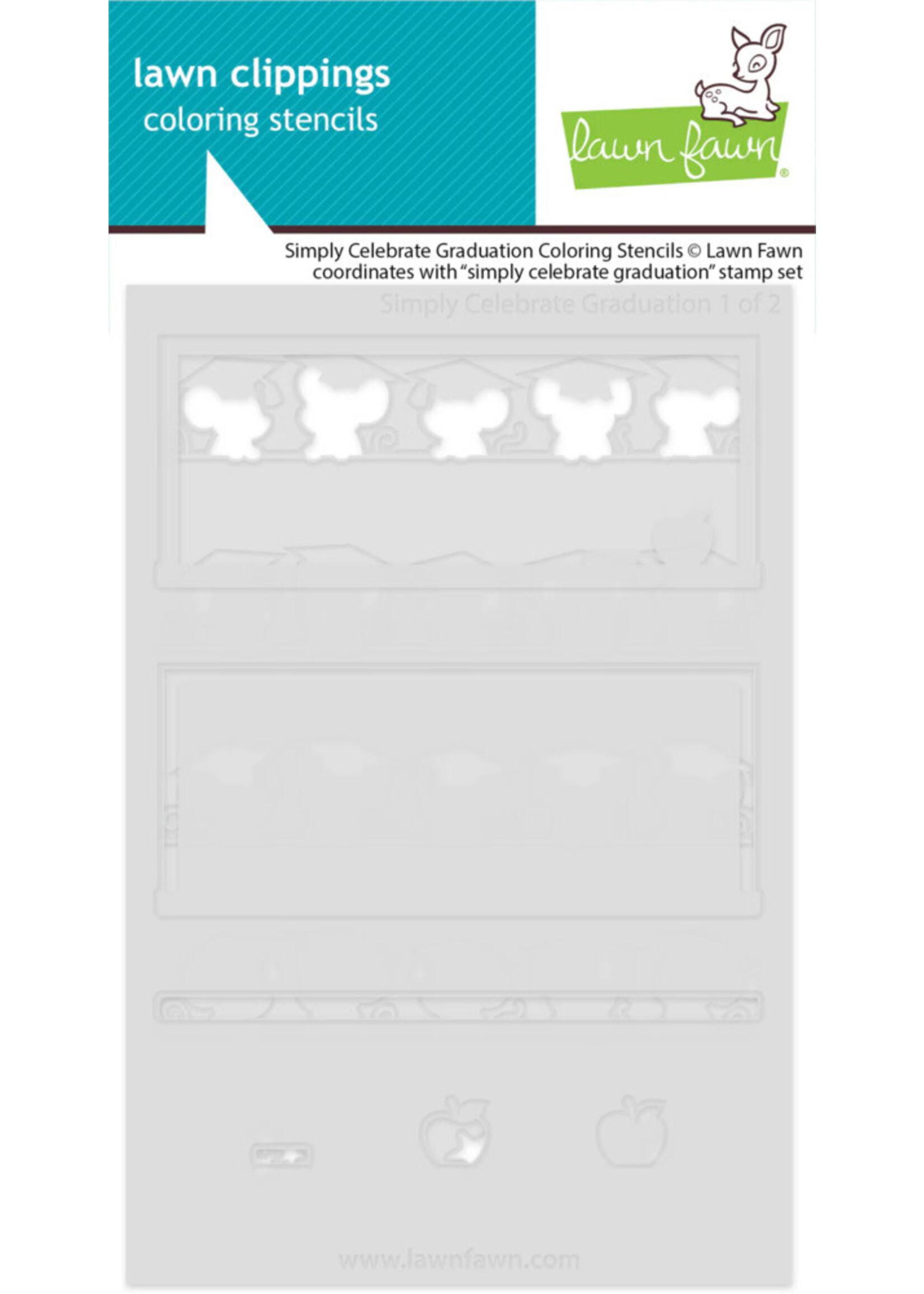 Lawn Fawn Stamp/Stencil/Die Bundle, Simply Celebrate Graduation