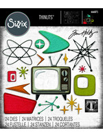 Sizzix Tim Holtz Thinlits Die Set, Vault Atomic Retrol