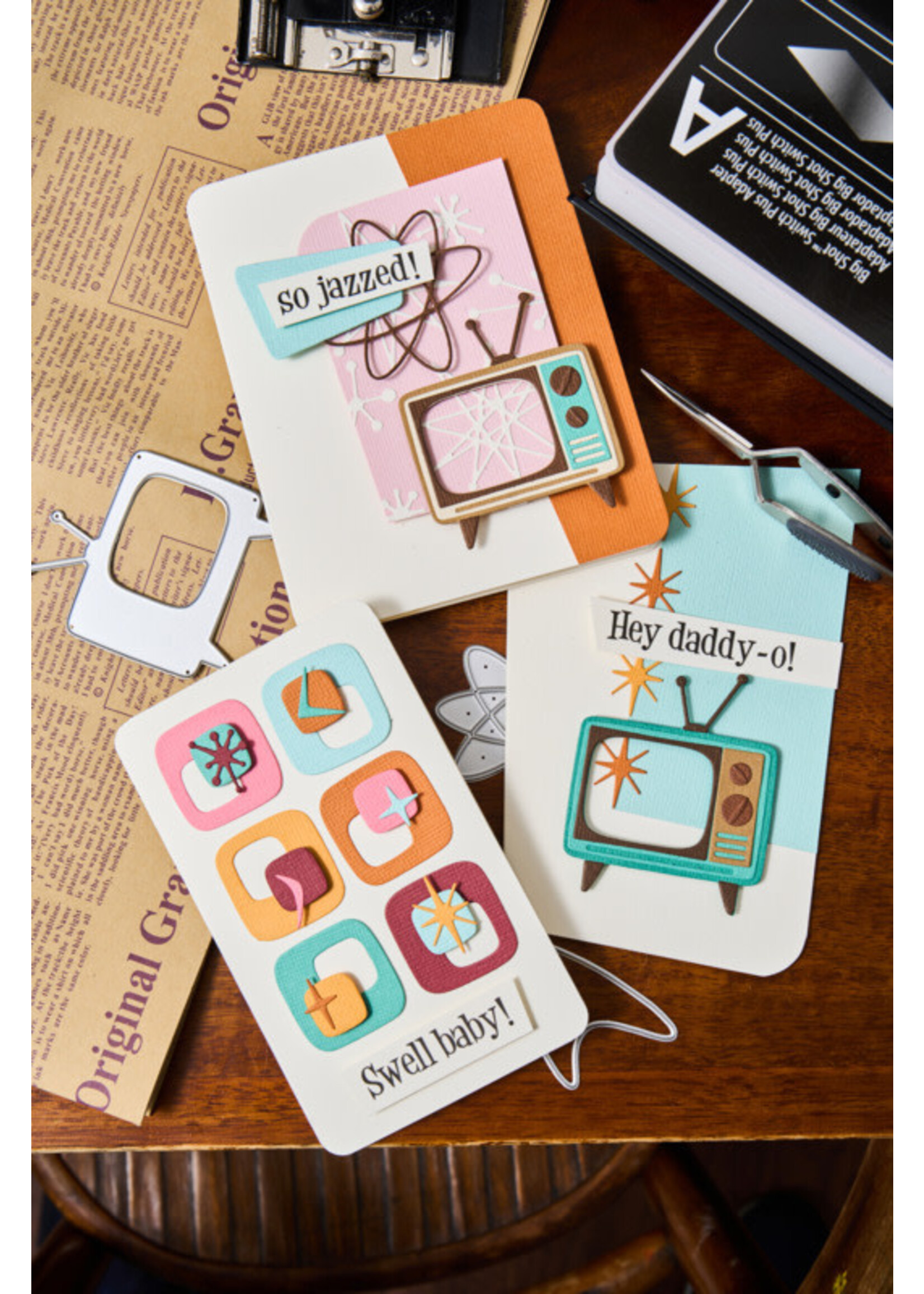 Sizzix Tim Holtz Thinlits Die Set, Vault Atomic Retrol