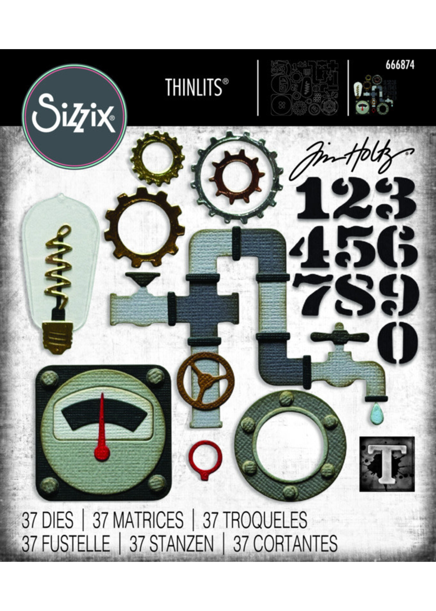 Sizzix Tim Holtz Thinlits Die, Vault Industrial
