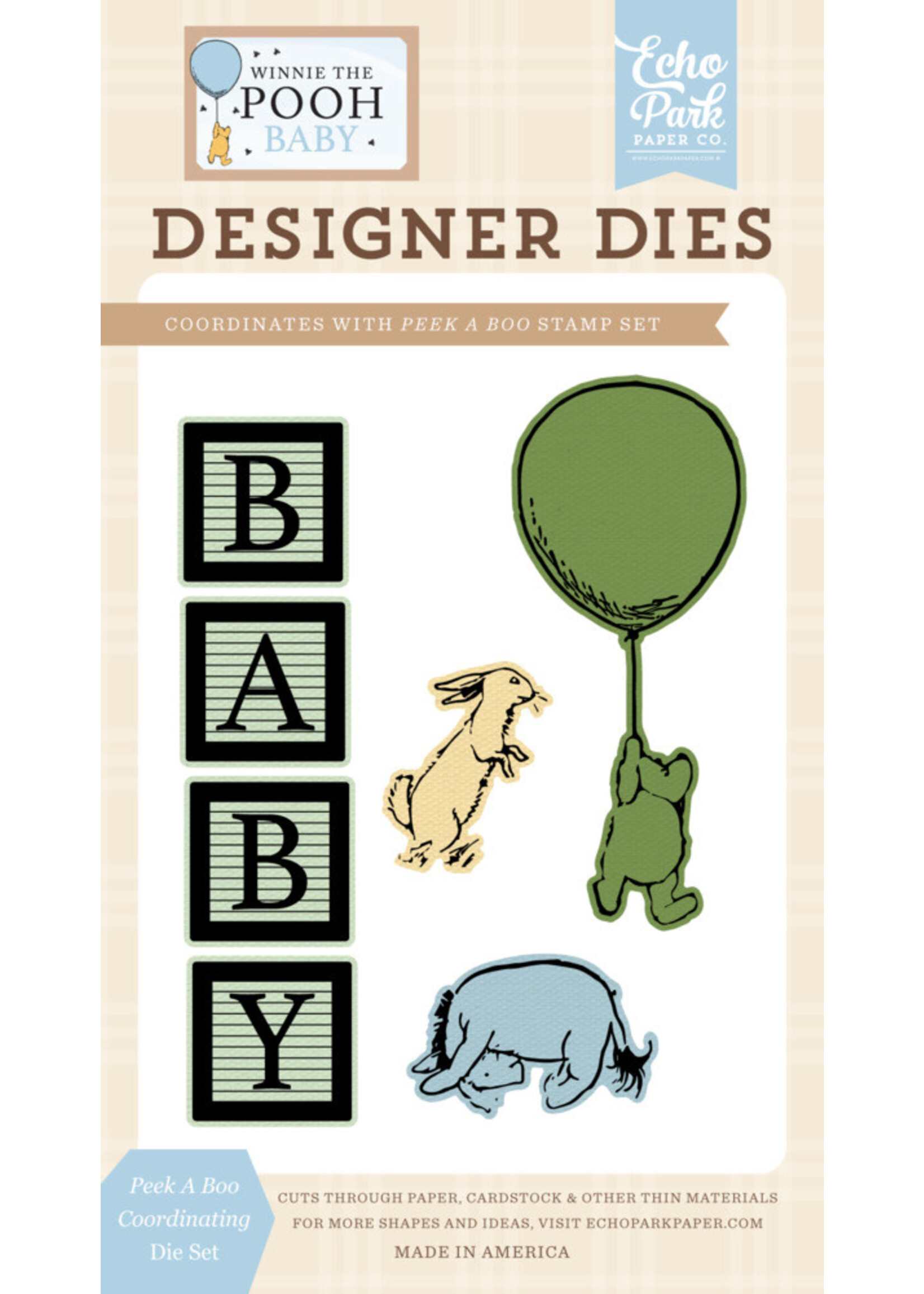 Echo Park Stamp/Die Bundle, Winnie the Pooh Baby - Peek a Boo