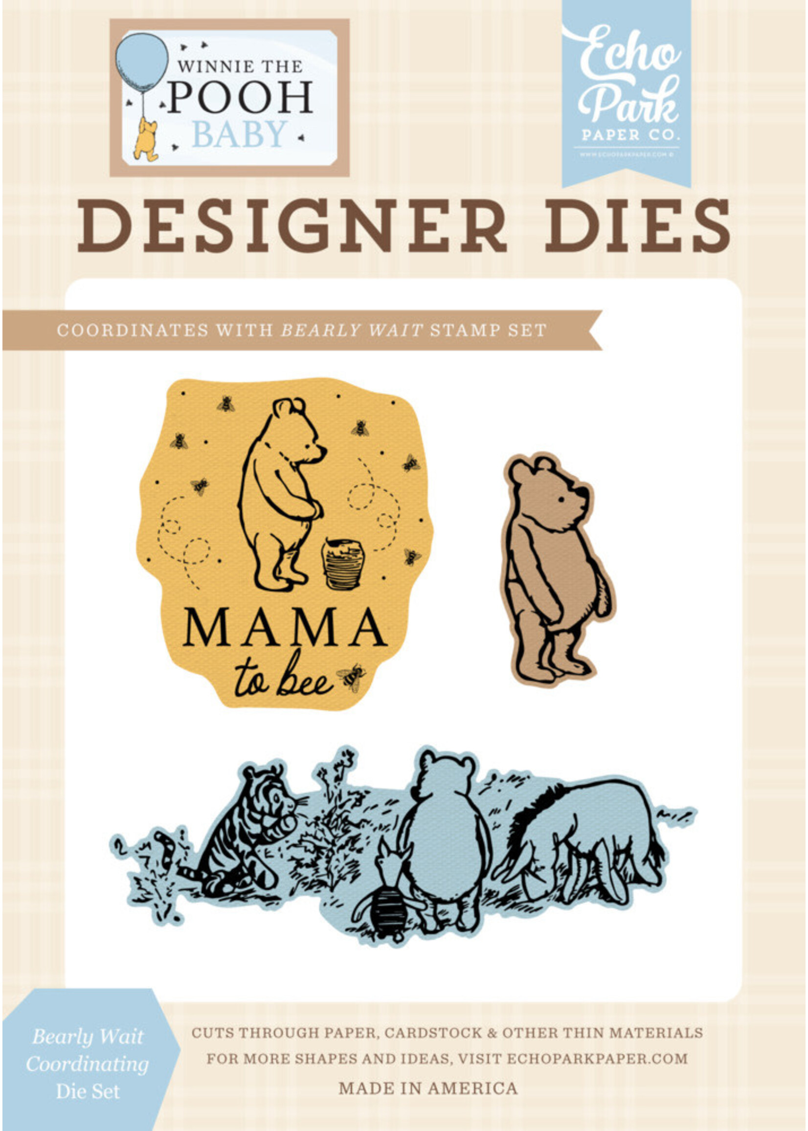Echo Park Stamp/Die Bundle, Winnie the Pooh Baby - Bearly Wait