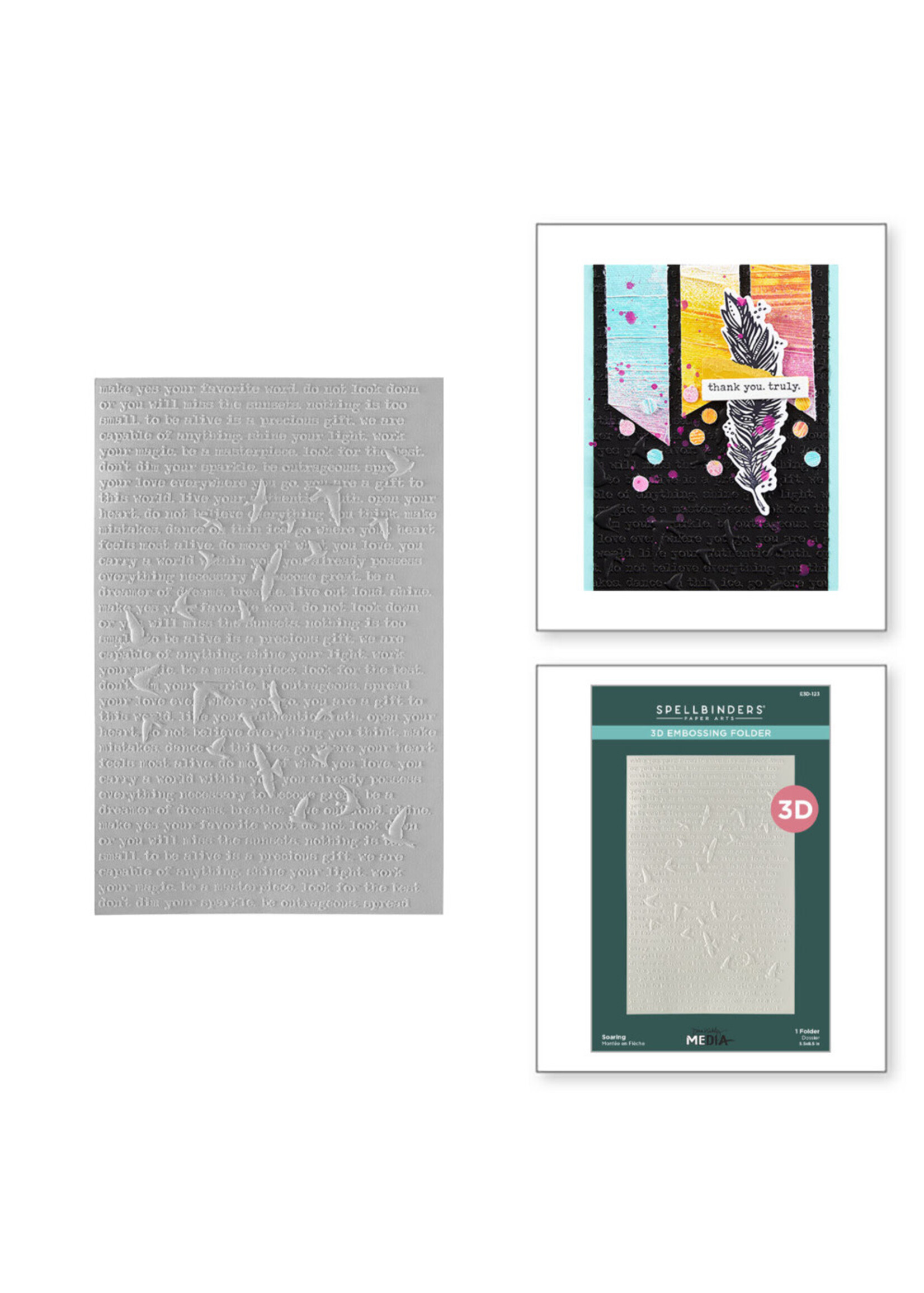 Spellbinders Dina Wakley 3D Embossing Folder, Soaring
