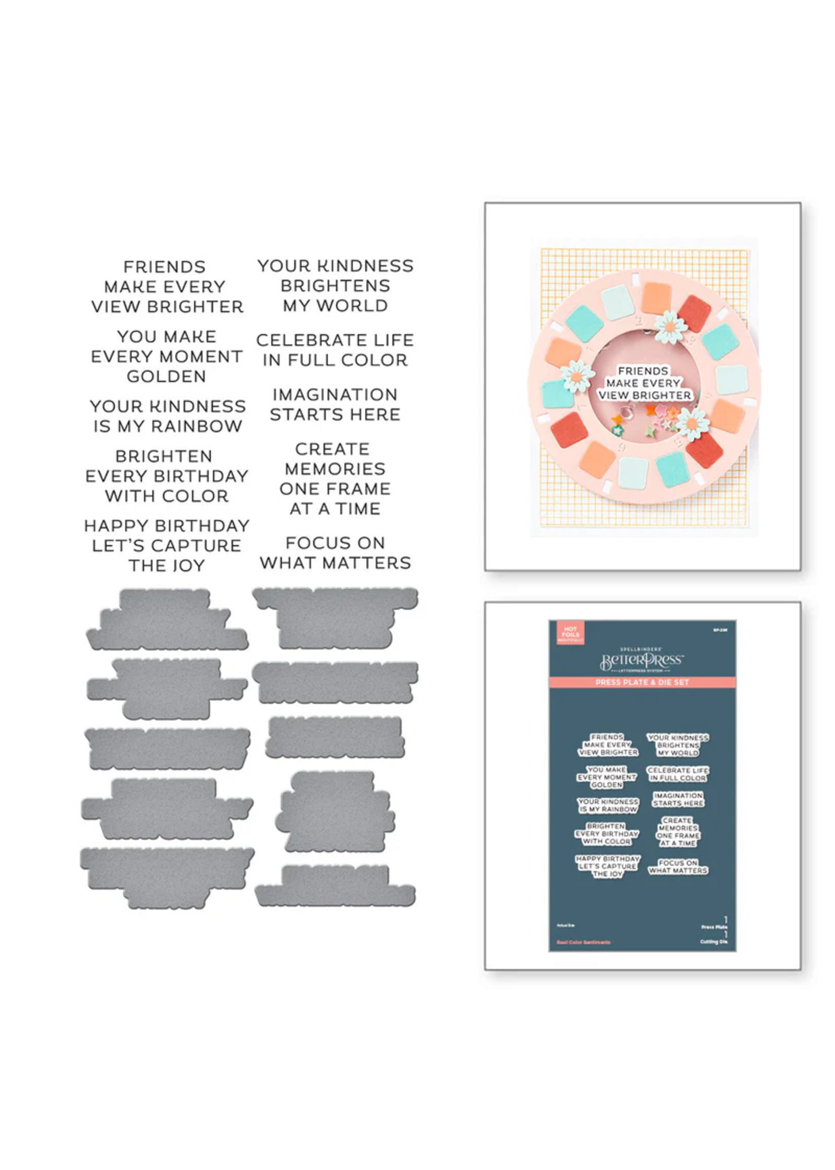Spellbinders BetterPress Plate & Die, Reel Color Sentiments
