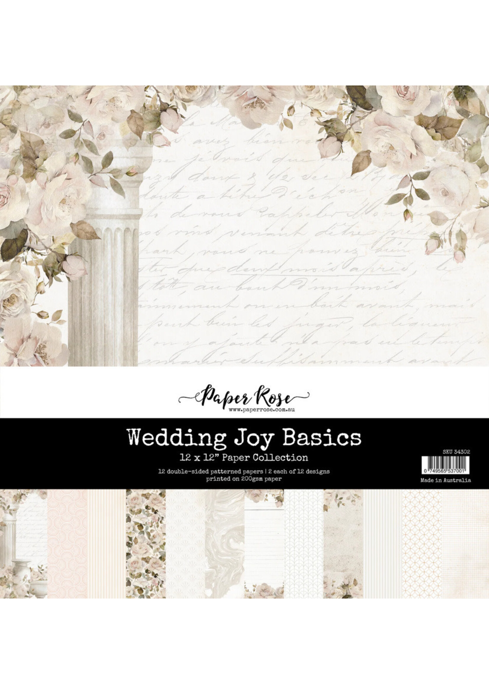 Paper Rose 12x12 Paper Collection, Wedding Joy Basics