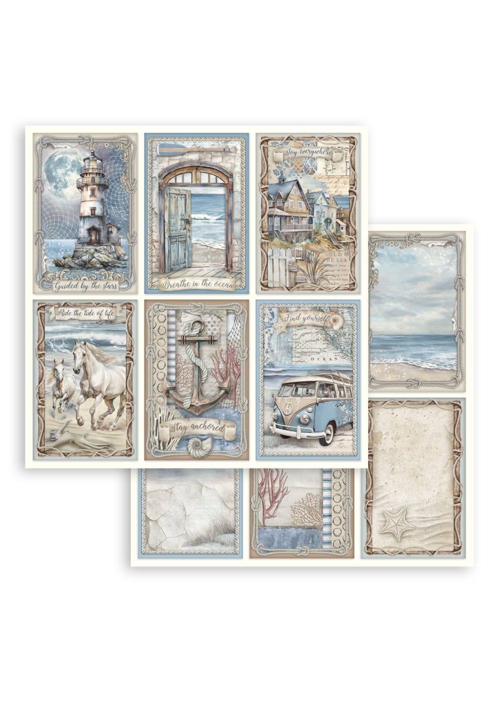 Stamperia Stamperia 12x12 Silent Sea, SBB1067 6 Cards