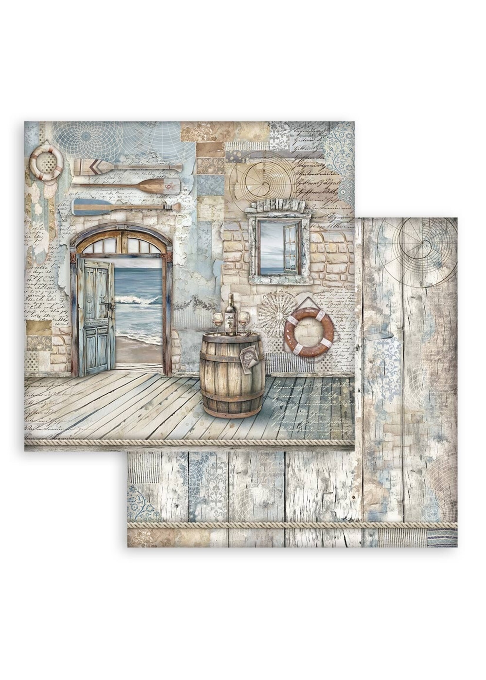 Stamperia Stamperia 12x12 Silent Sea, SBB1062 Barrel