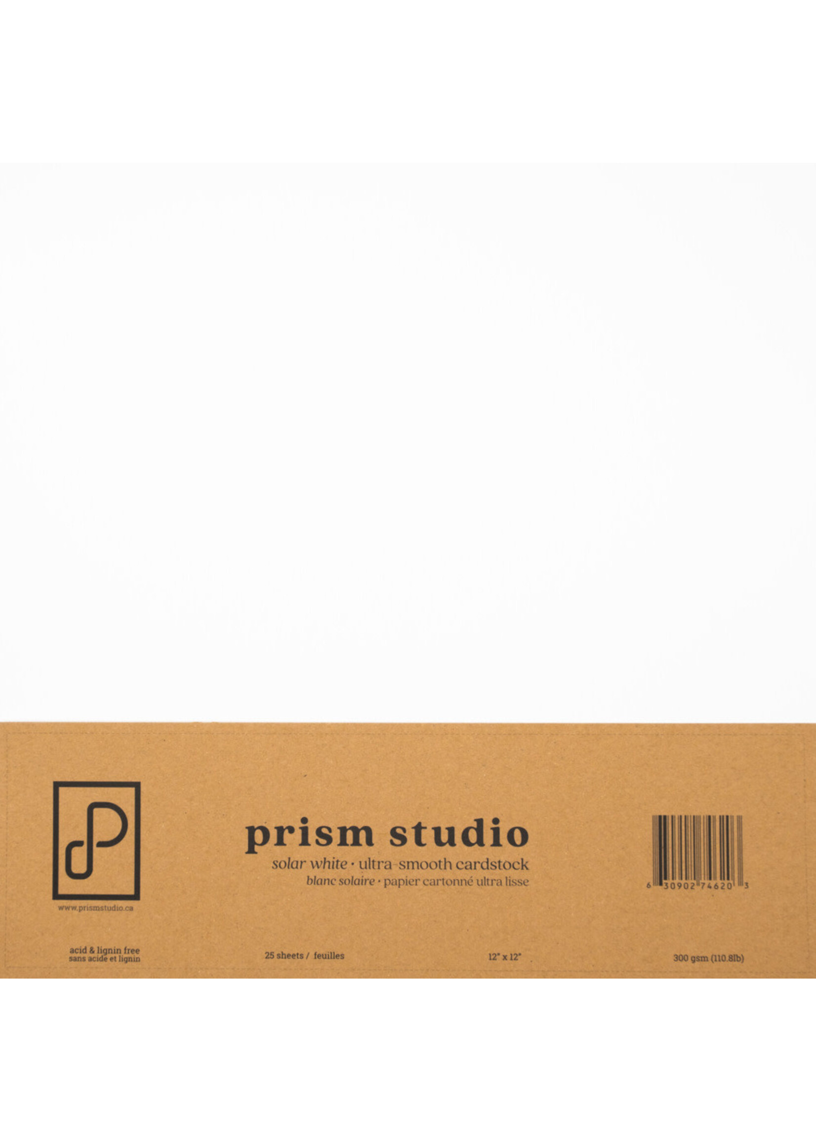 Prism Studio Prism 12x12 Ultra-Smooth Cardstock 110 Lb, Solar White (25)