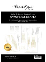 Paper Rose 6x8 Sentiment Sheets, Gold & Silver (12 pc)
