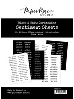 Paper Rose 6x8 Sentiment Sheets, Black & White (12 pcs)