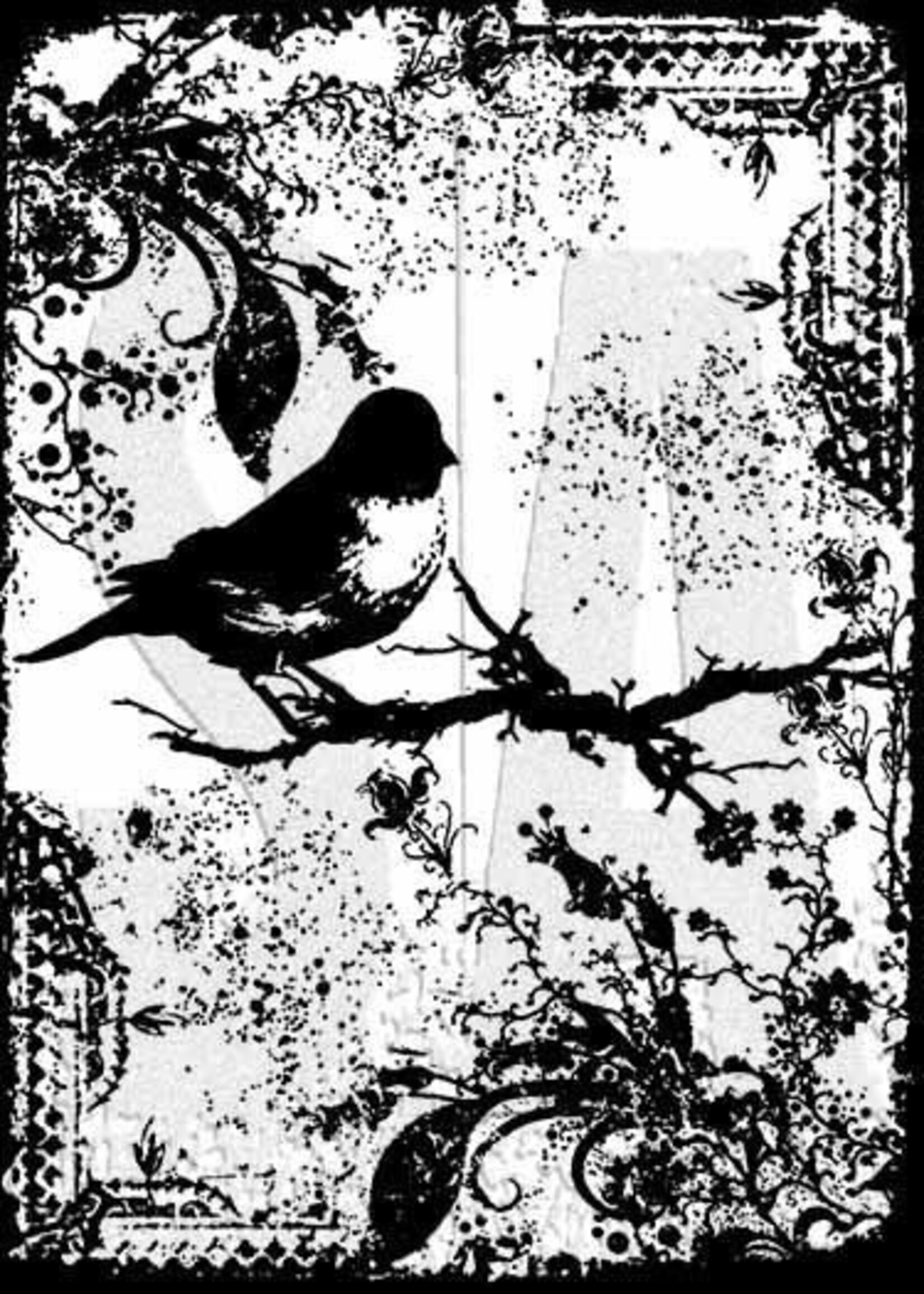 Stampers Anonymous Tim Holtz Cling Stamp, Tattered Sparrow