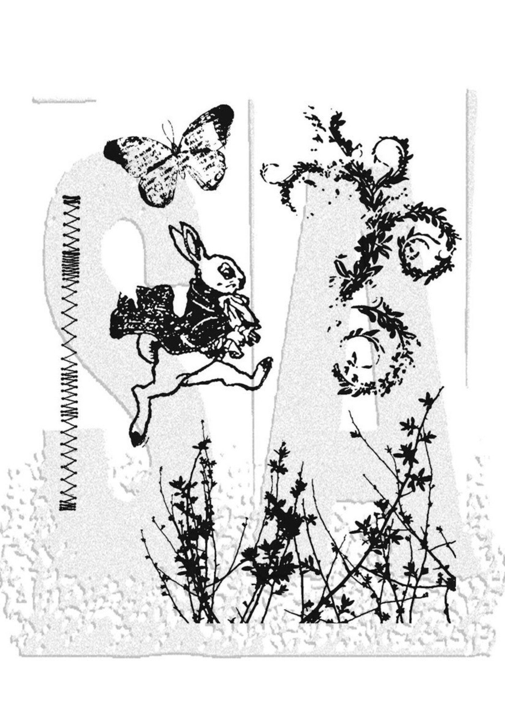 Stampers Anonymous Tim Holtz Cling Stamp, CMS084 Spring Sprung