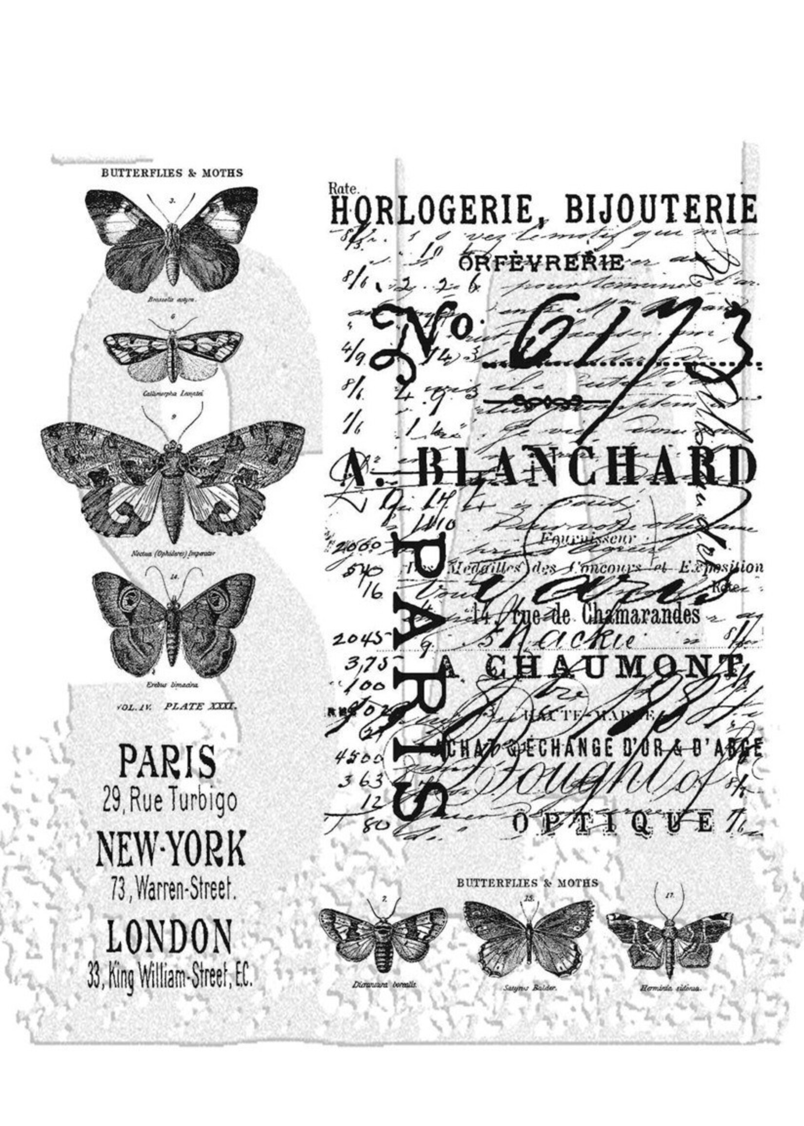 Stampers Anonymous Tim Holtz Cling Stamp, Papillon